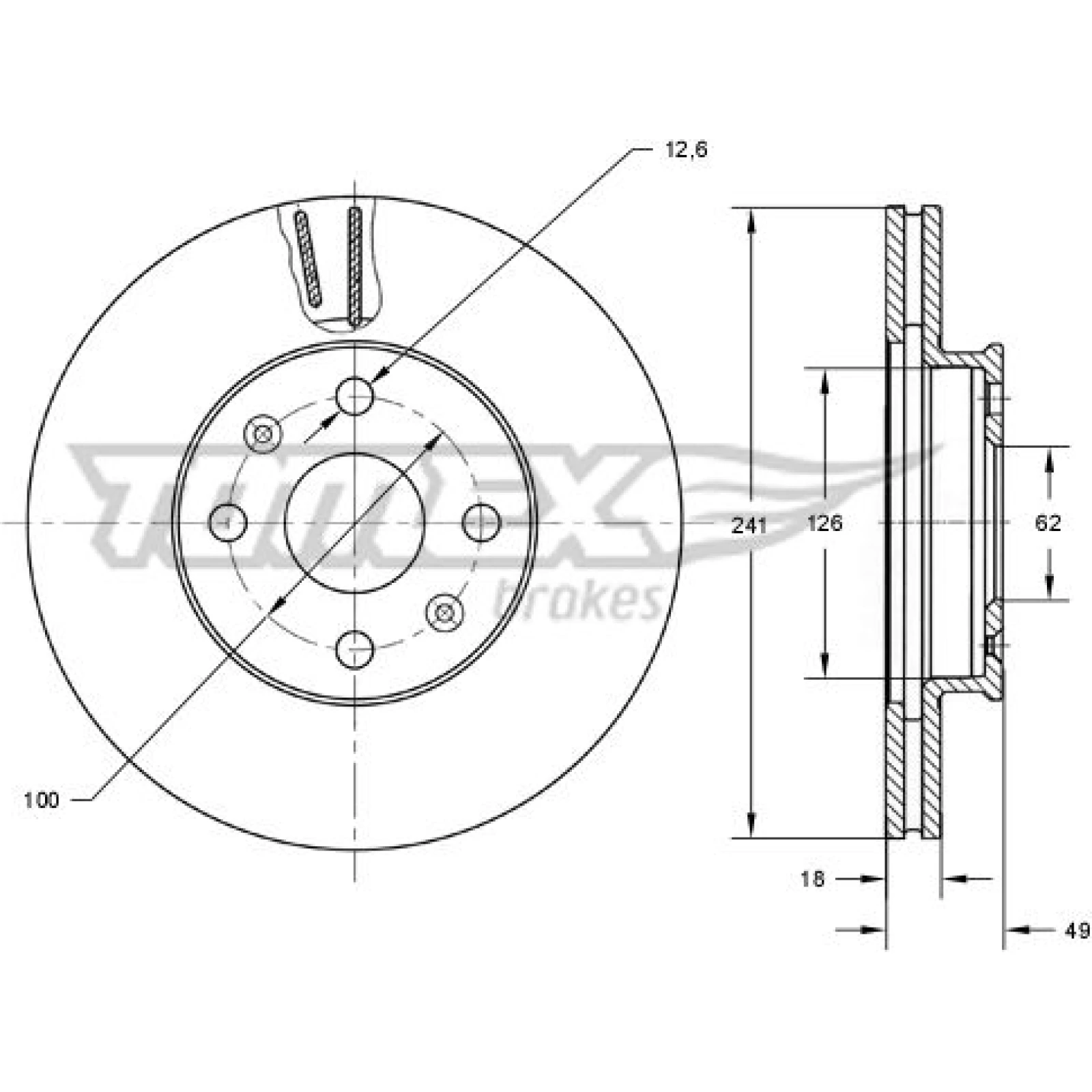 Tomex Brakes Bremsscheibe TX 71-62