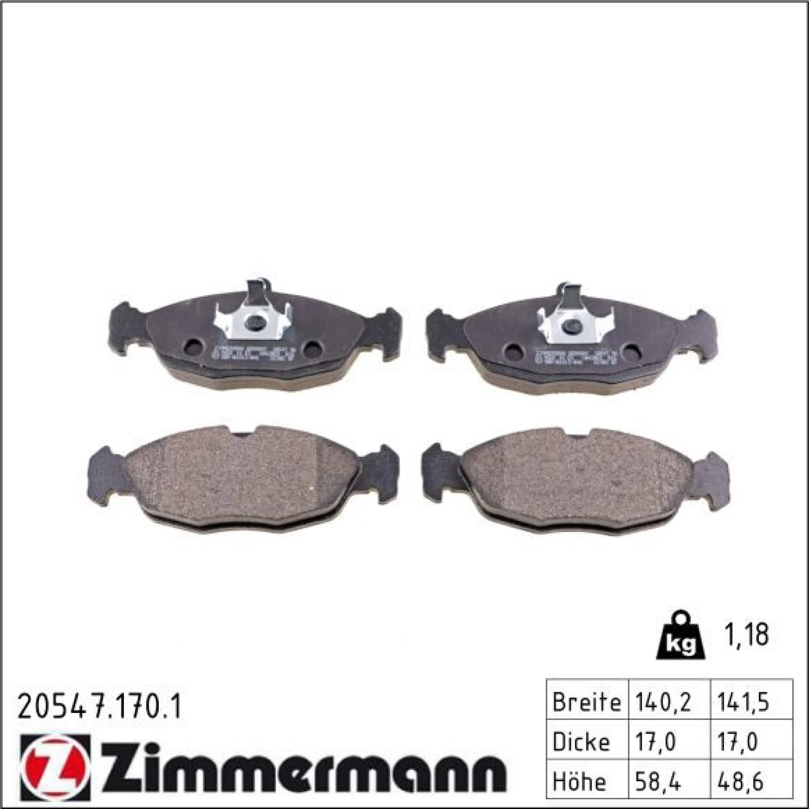 ZIMMERMANN Bremsbeläge 20547.170.1