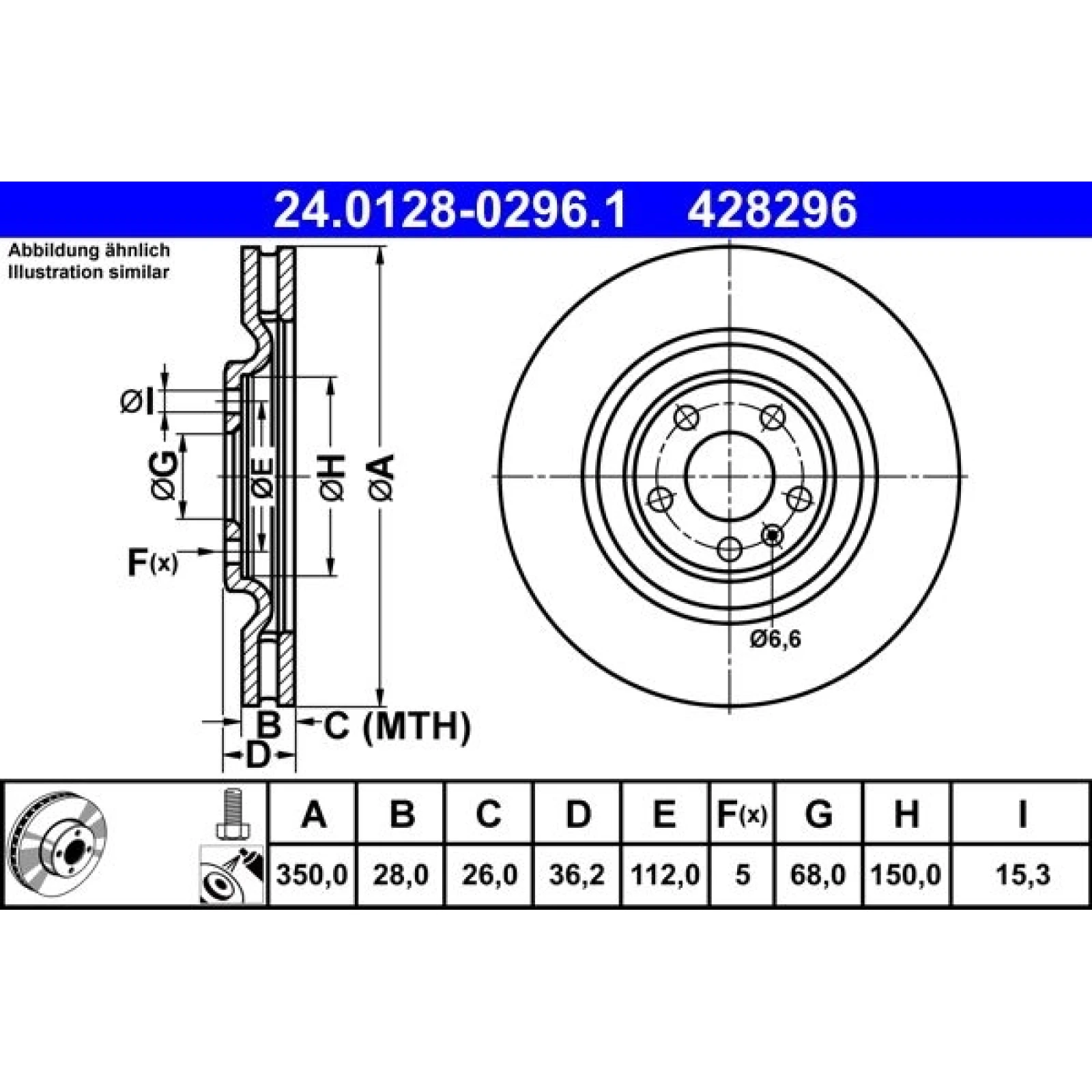 Bremsscheibe 24.0128-0296.1