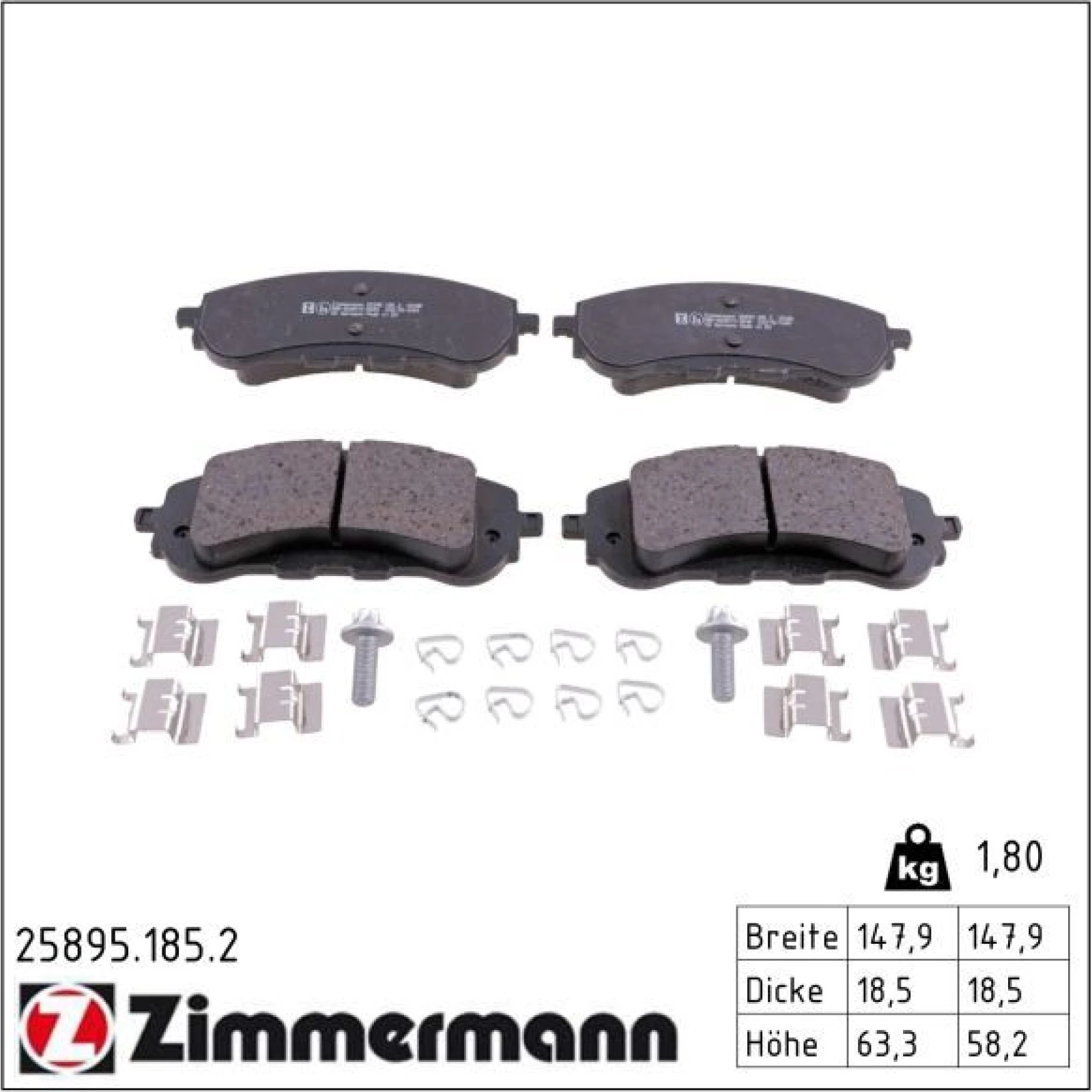 ZIMMERMANN Bremsbeläge 25895.185.2