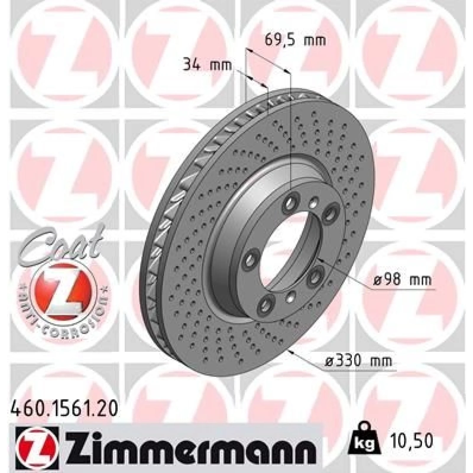 ZIMMERMANN Bremsscheibe 460.1561.20