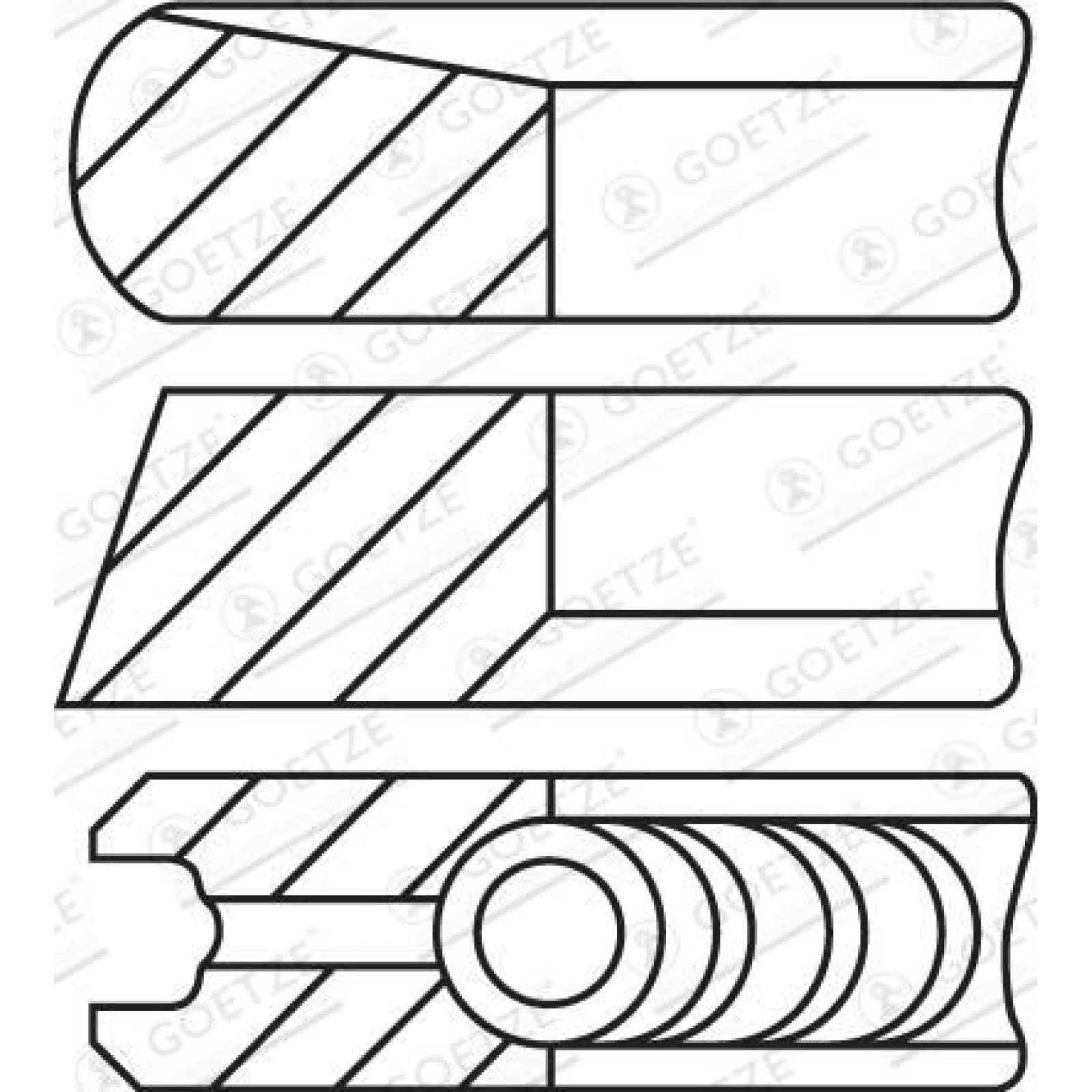 GOETZE ENGINE Kolbenringsatz 08-435200-00