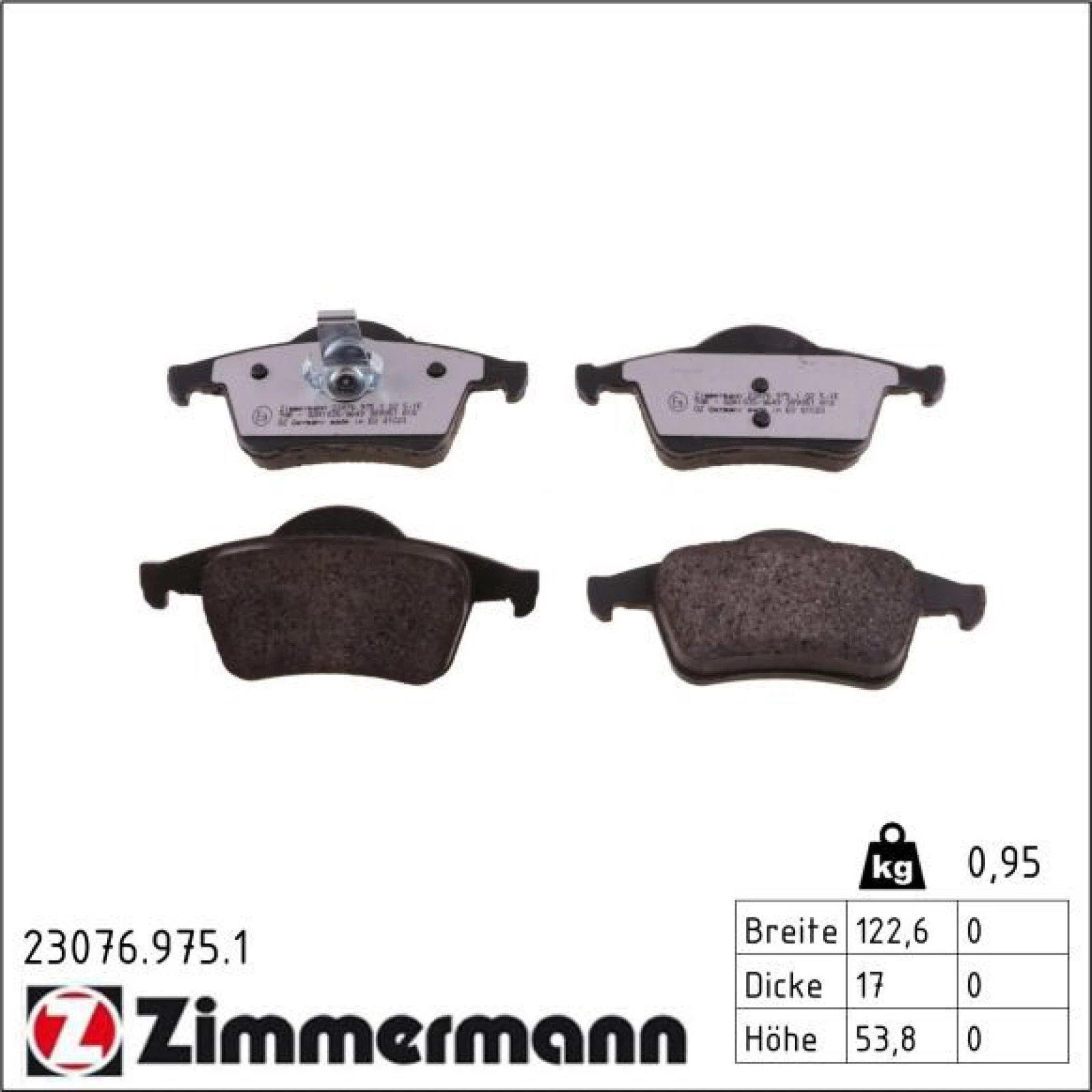 ZIMMERMANN Bremsbeläge 23076.975.1