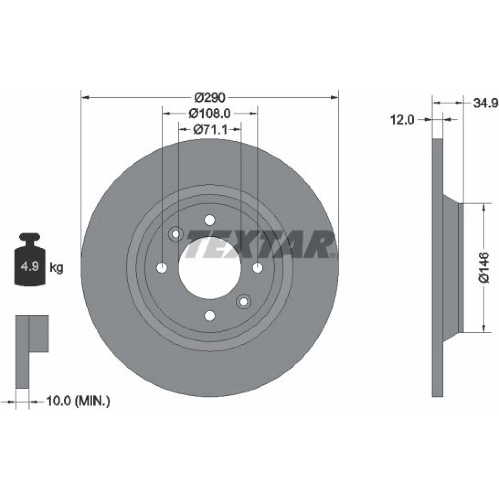 Bremsscheibe Citroen T. C4/Ds4 1.2-2.0 09 92231303