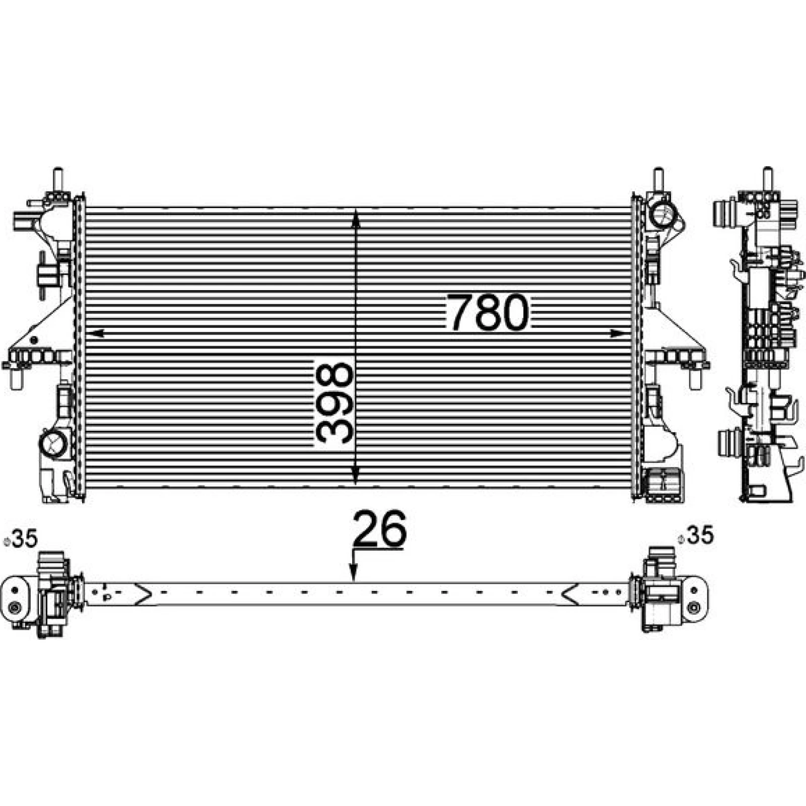 Kühler, Motorkühlung CR 808 000P
