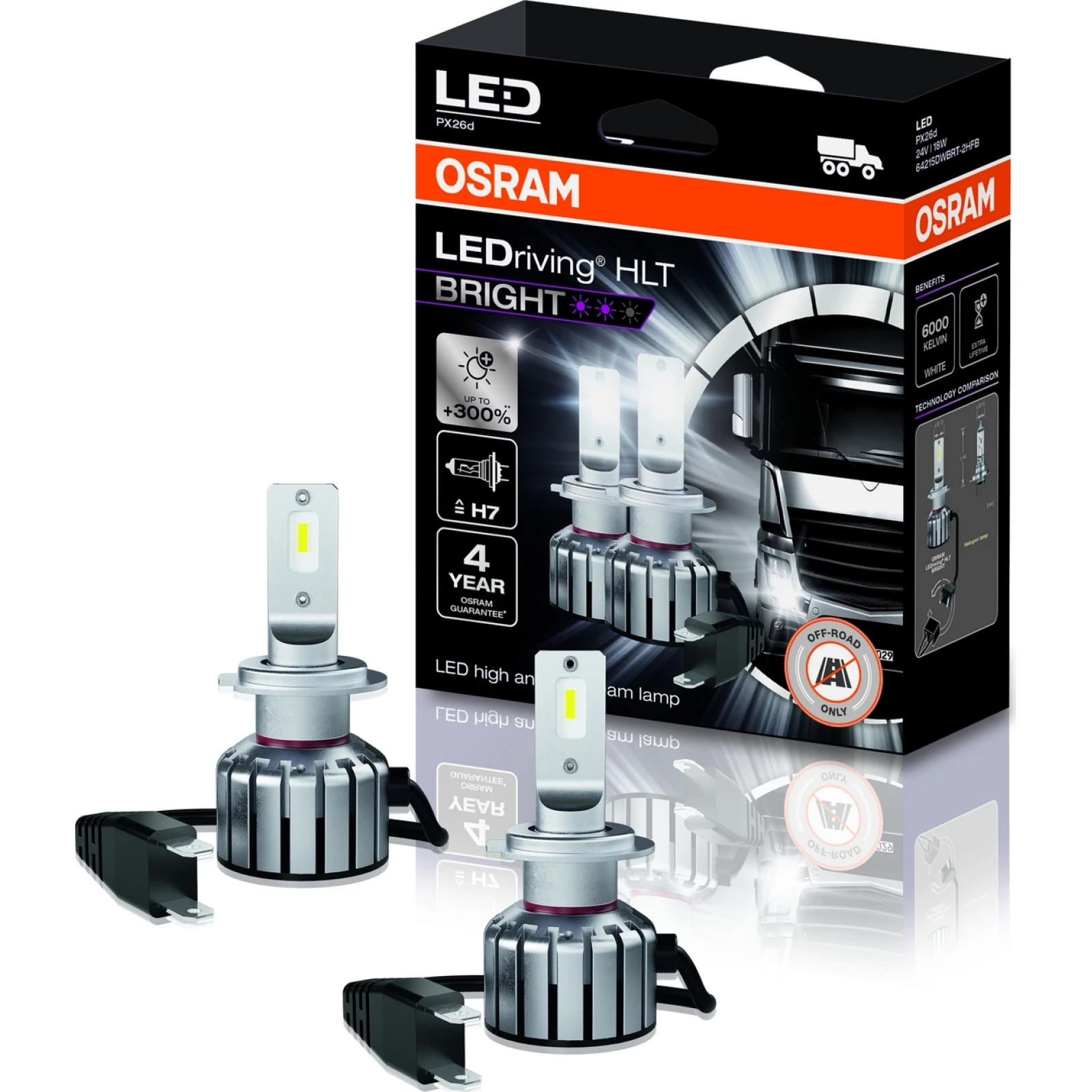 H7 OSRAM HLT BRIGHT LED 64215DWBRT-2HFB