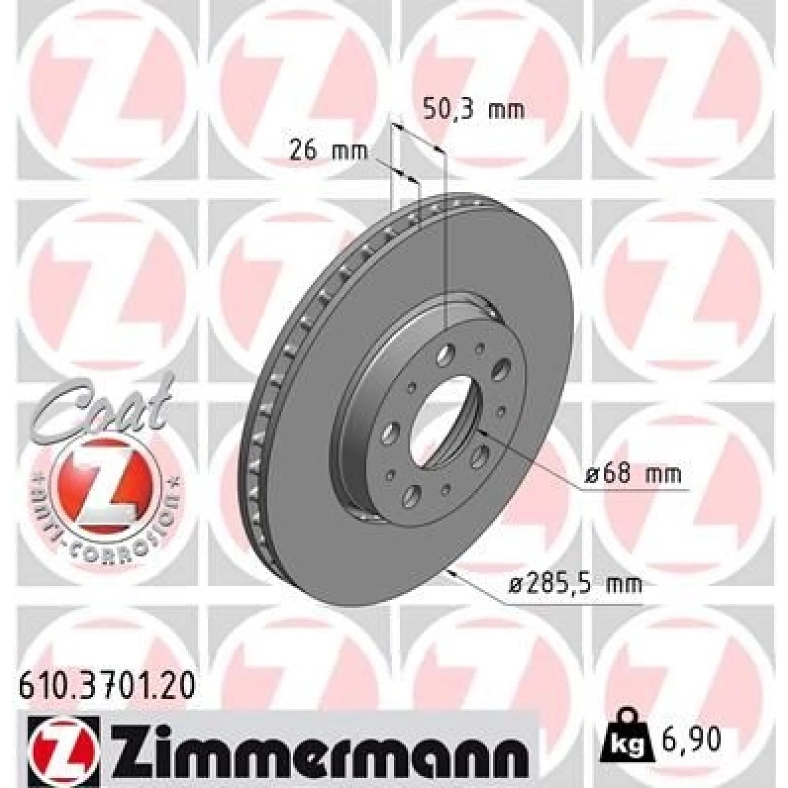 ZIMMERMANN Bremsscheibe 610.3701.20