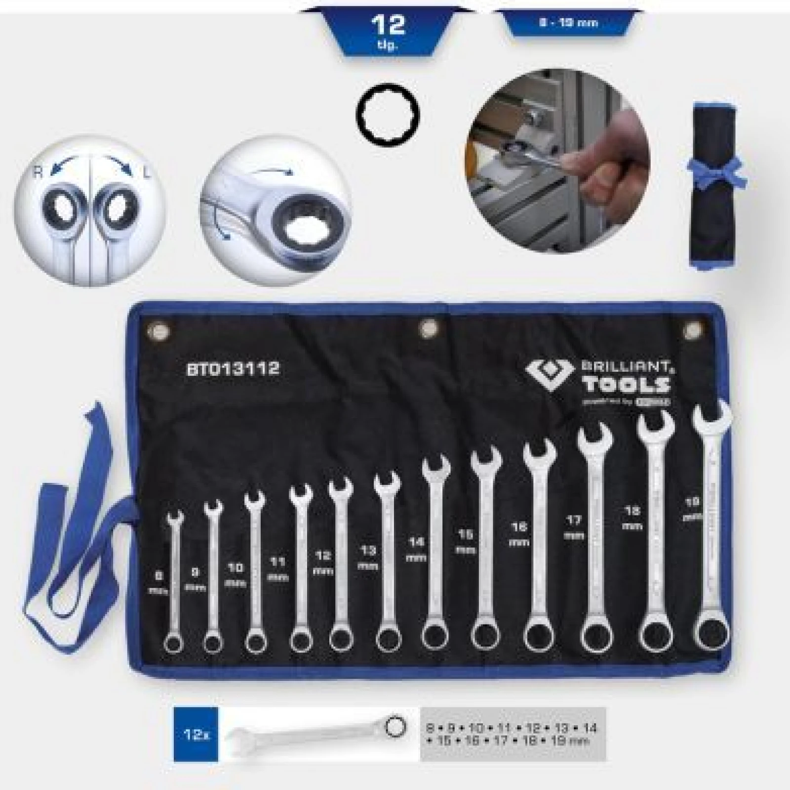 KS TOOLS Ratschen-Ringschlüsselsatz BT013112