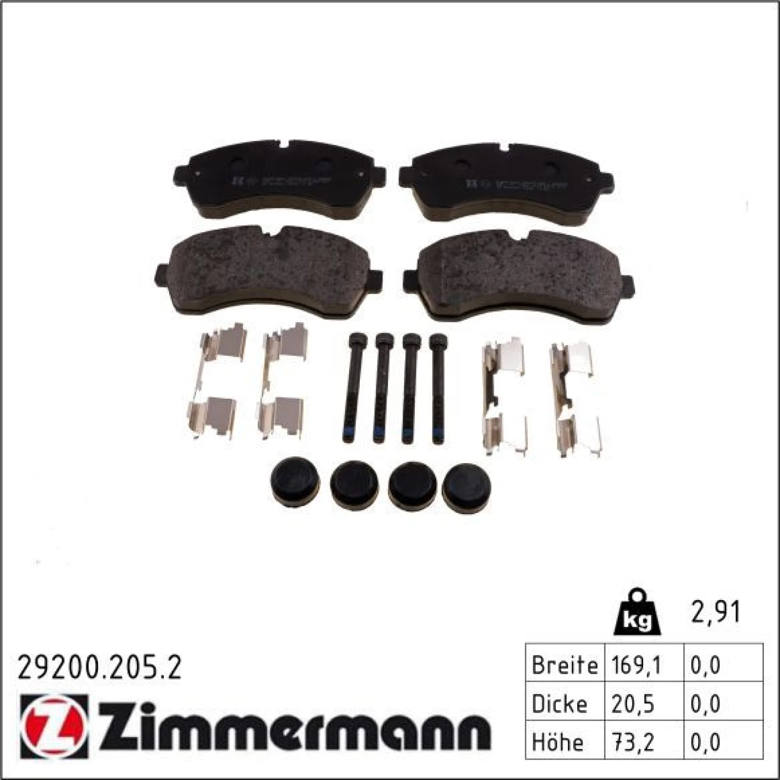 ZIMMERMANN Bremsbeläge 29200.205.2