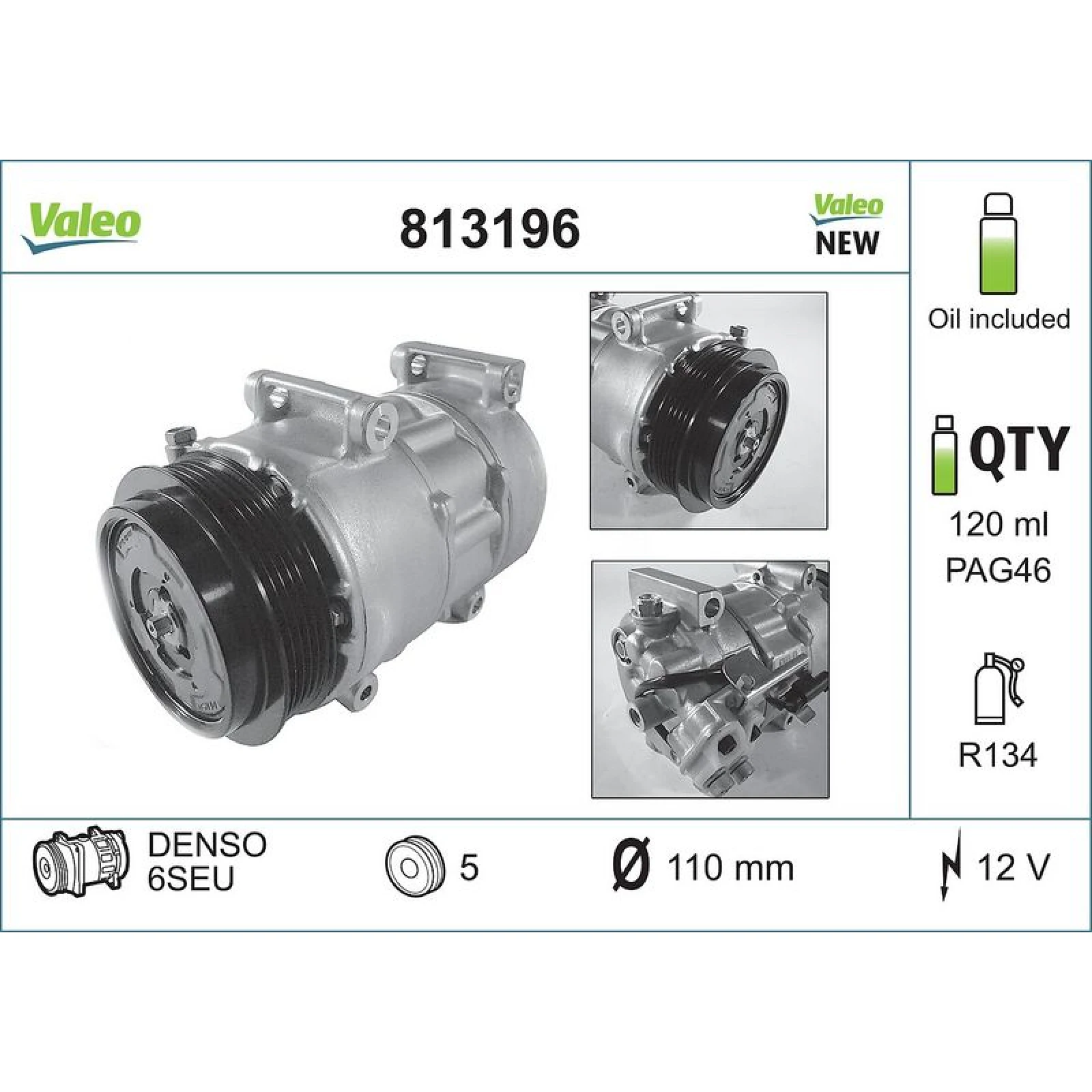 VALEO Kompressor, Klimaanlage 813196