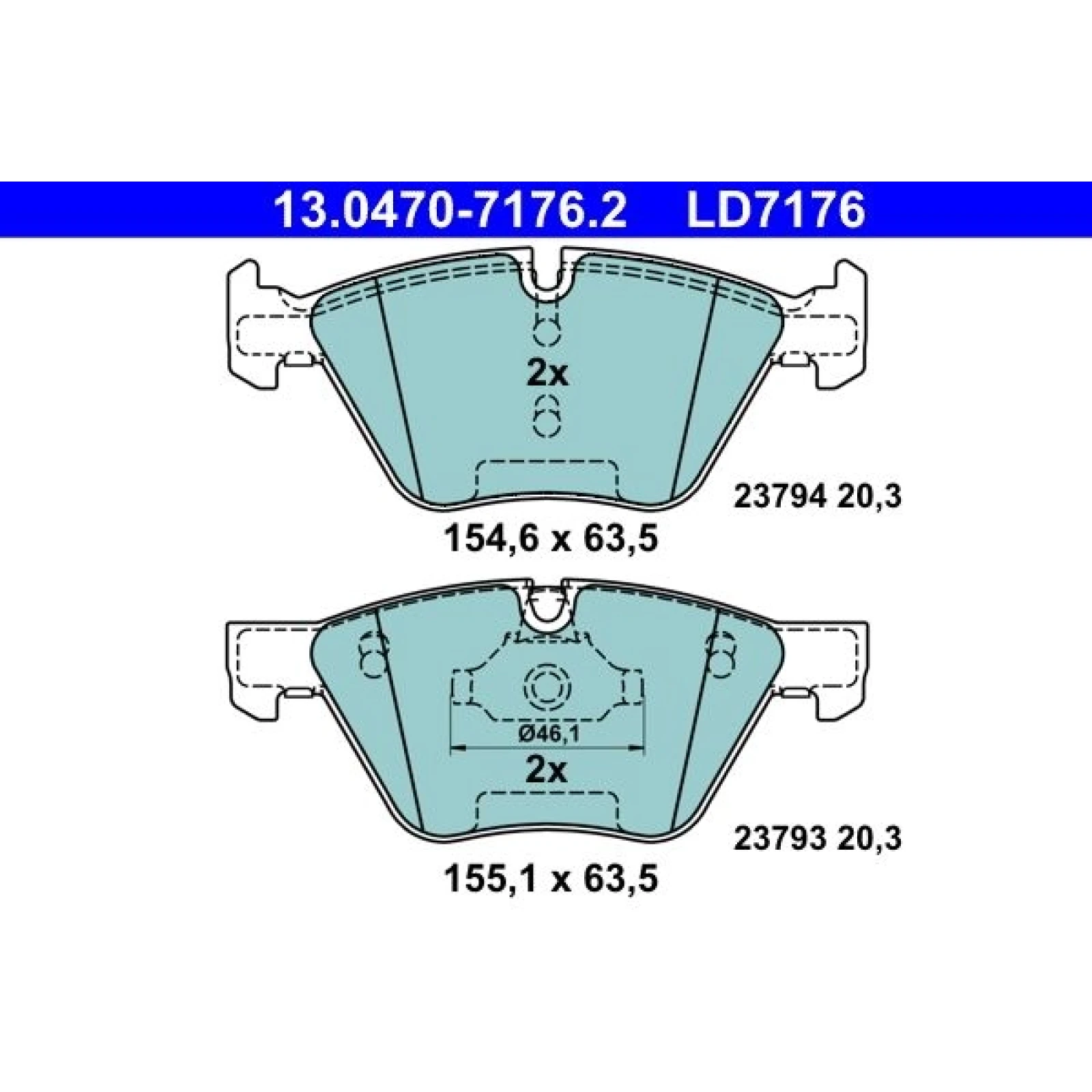 Bremsbelagsatz Bmw S. 5 03-10 Keramik 13.0470-7176.2