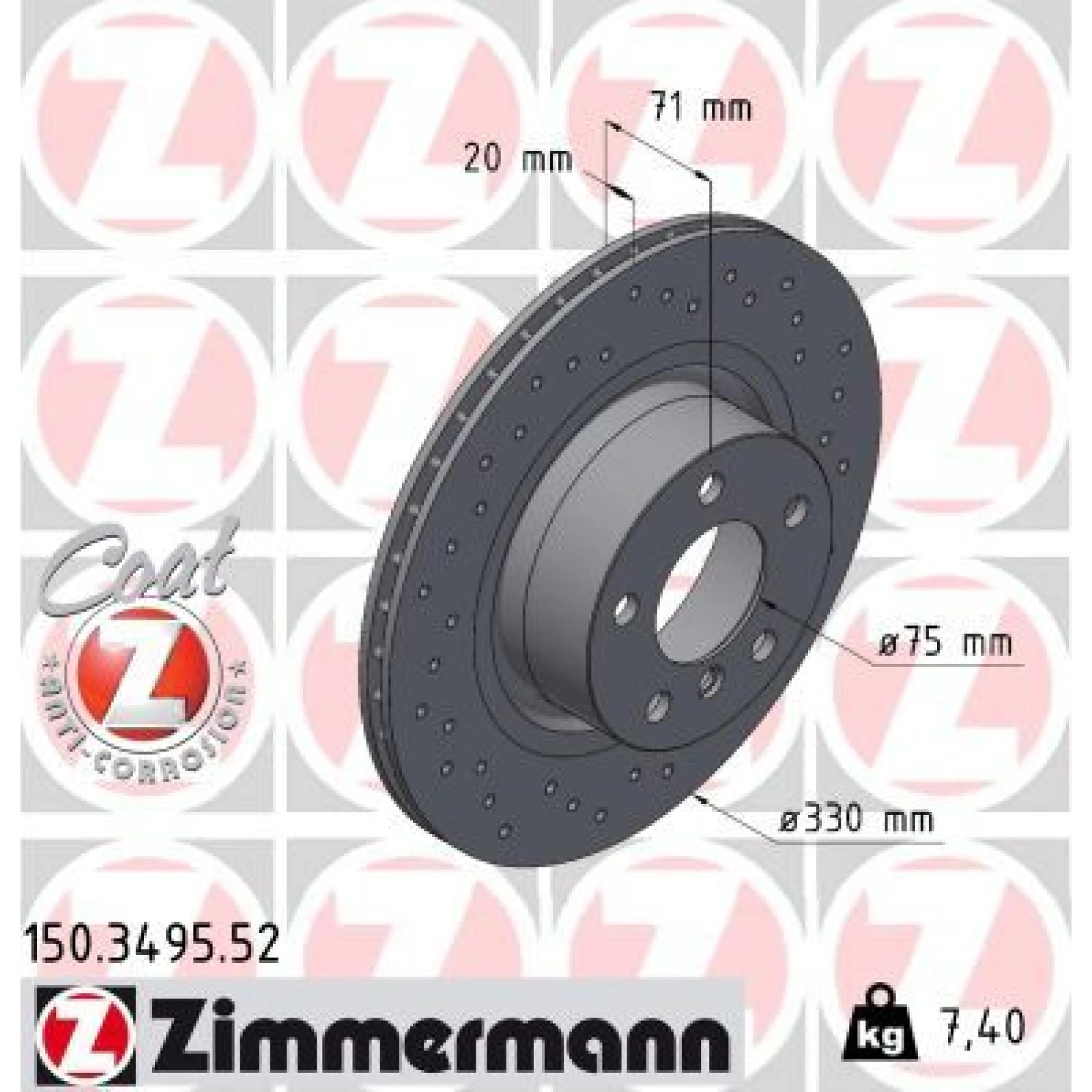 ZIMMERMANN Bremsscheibe 150.3495.52