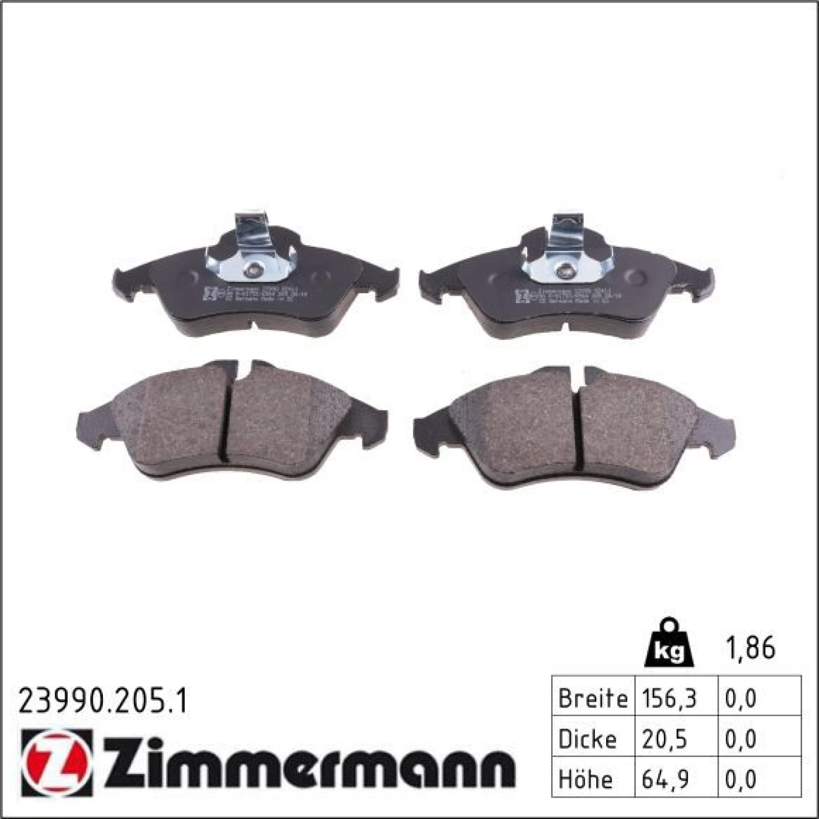 ZIMMERMANN Bremsbeläge 23990.205.1