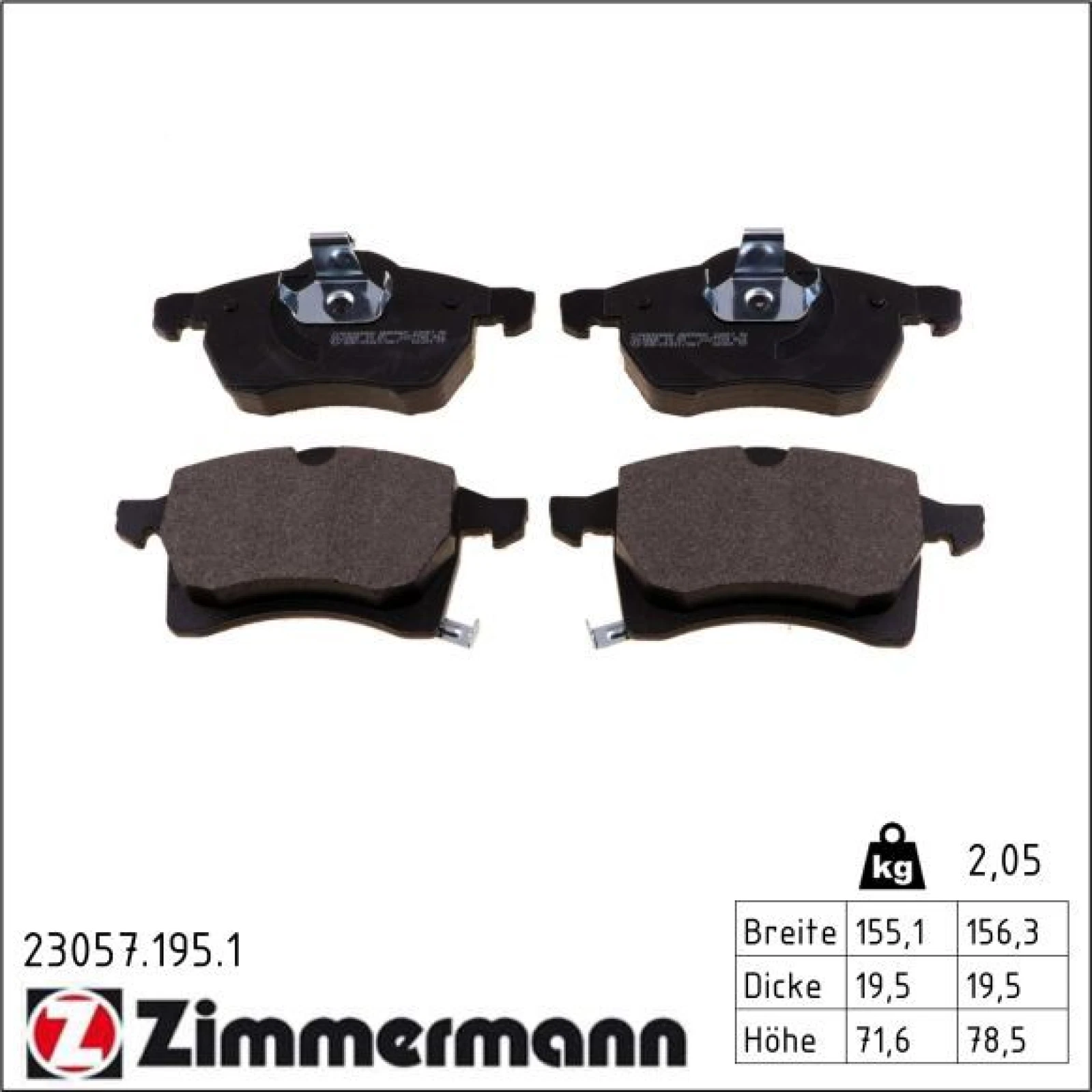 ZIMMERMANN Bremsbeläge 23057.195.1