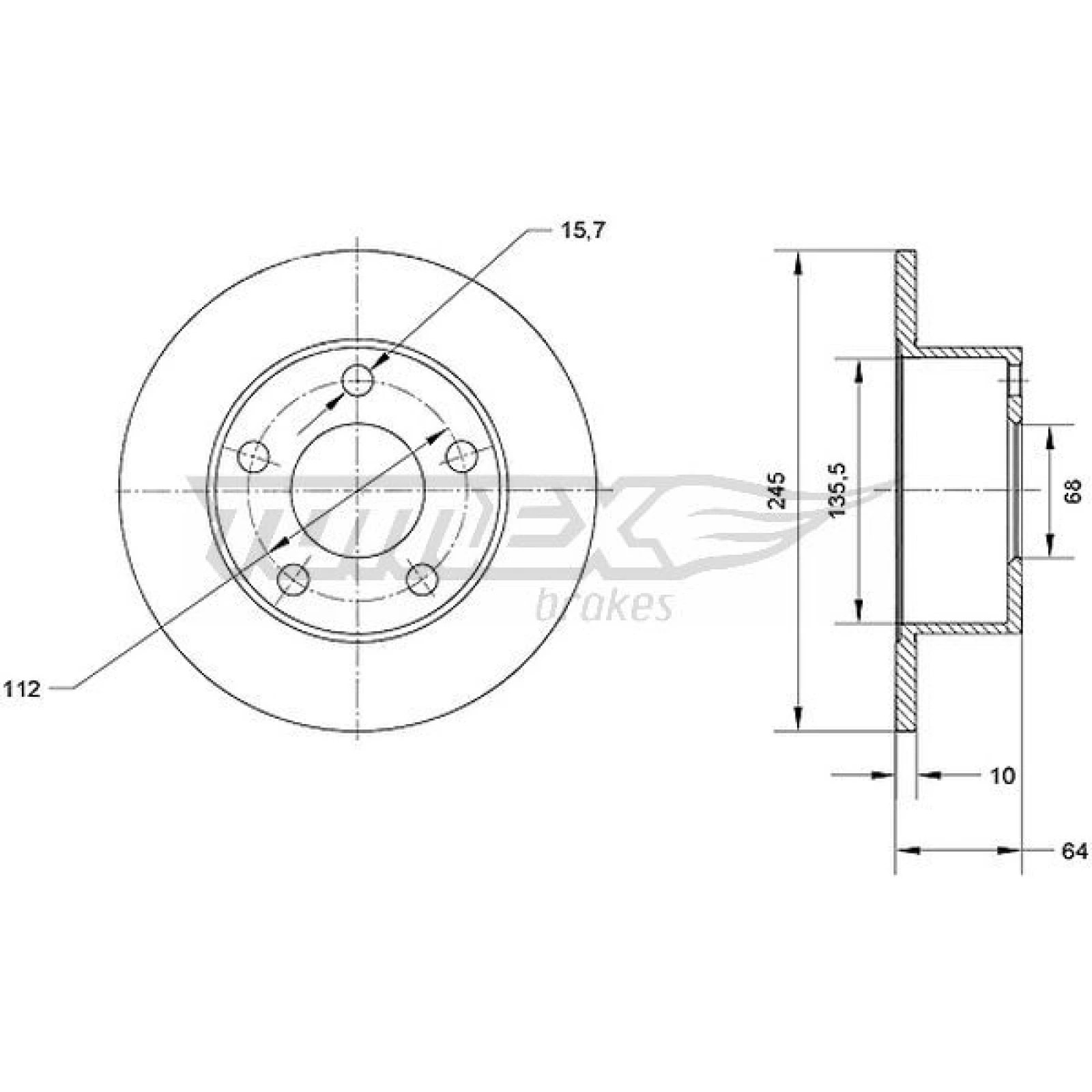 TOMEX brakes Bremsscheibe TX 70-02