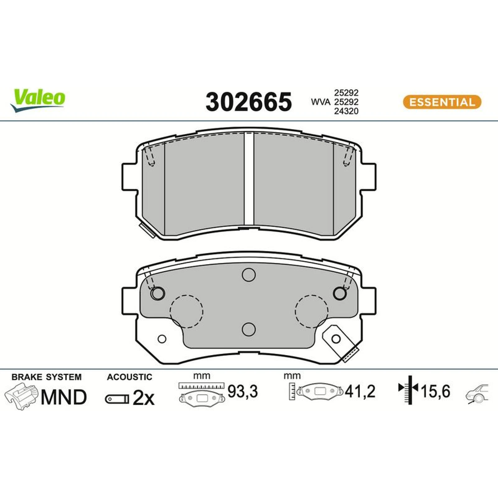 VALEO Bremsbeläge 302665