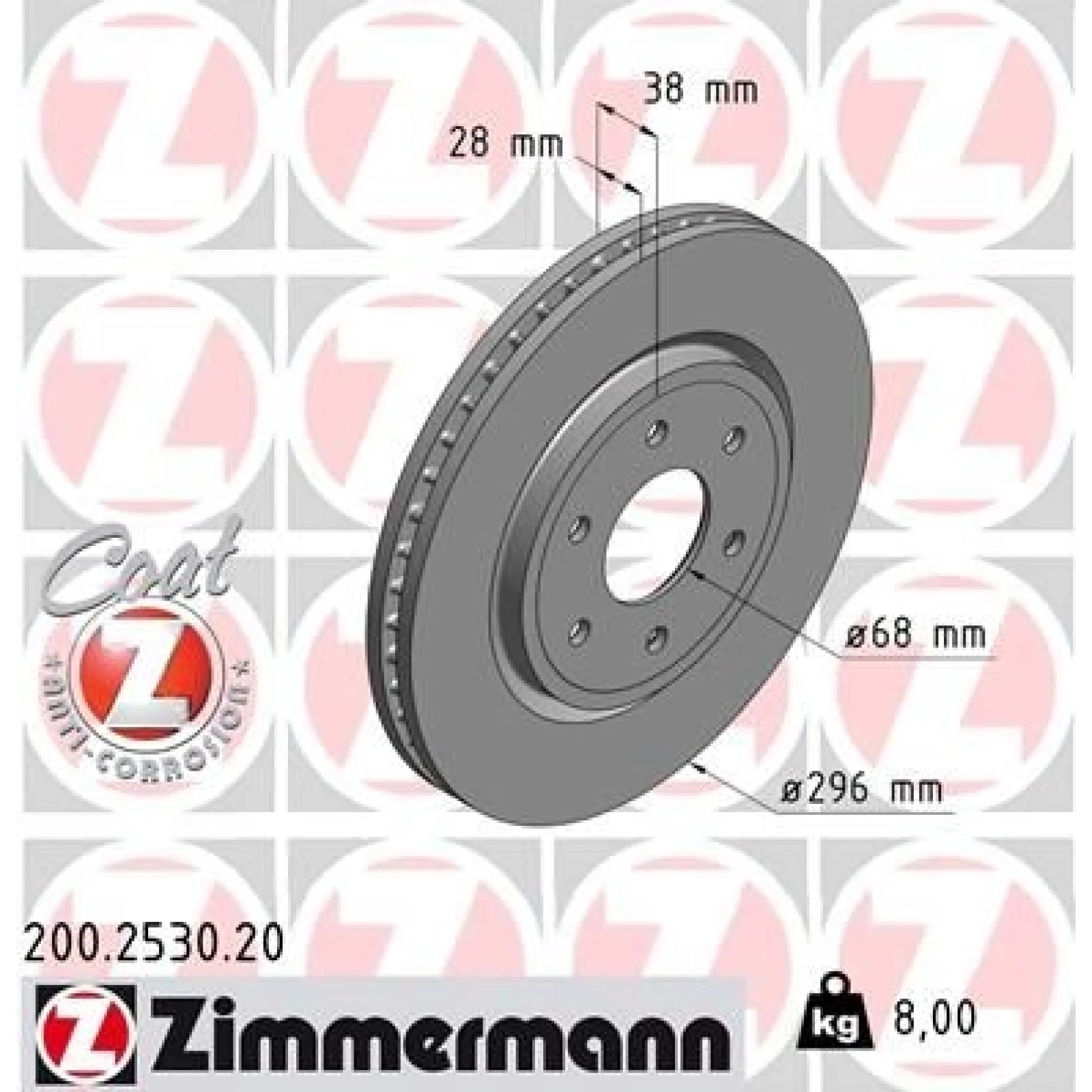 ZIMMERMANN Bremsscheibe 200.2530.20
