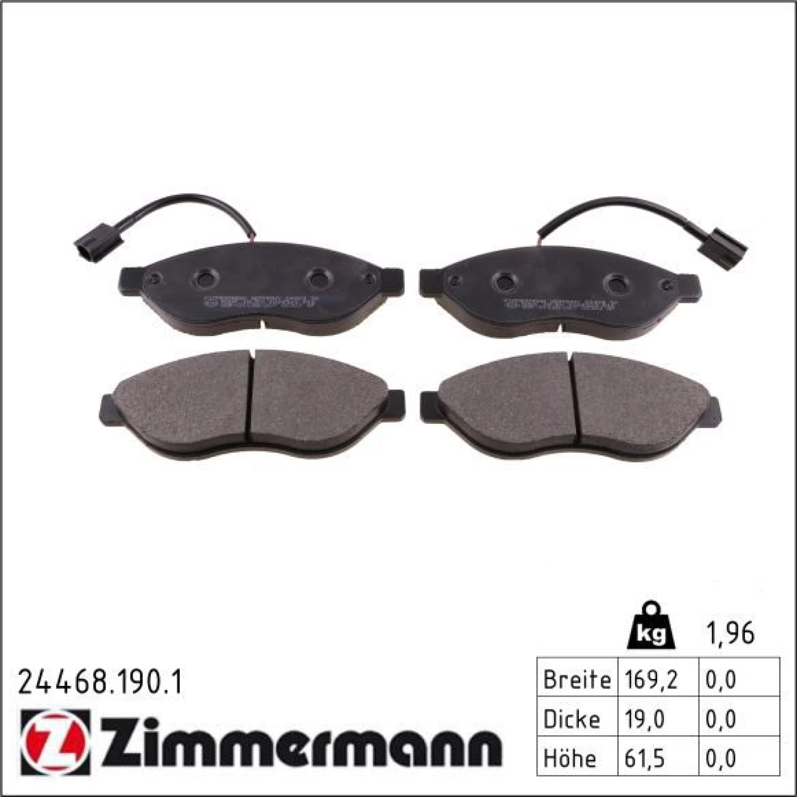 ZIMMERMANN Bremsbeläge 24468.190.1