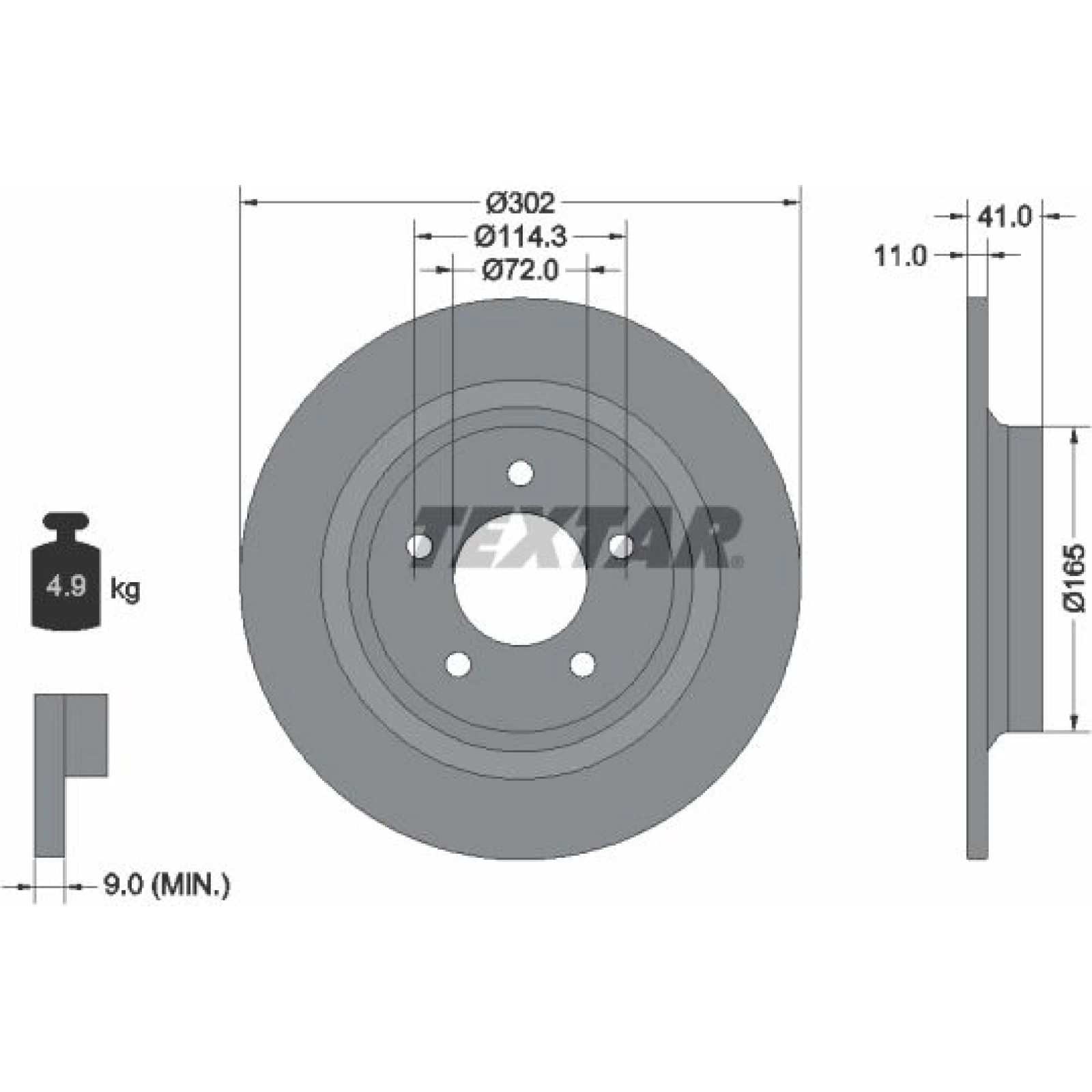 Textar Bremsscheibe Mazda T. 5 05- Ko A 16 92148200