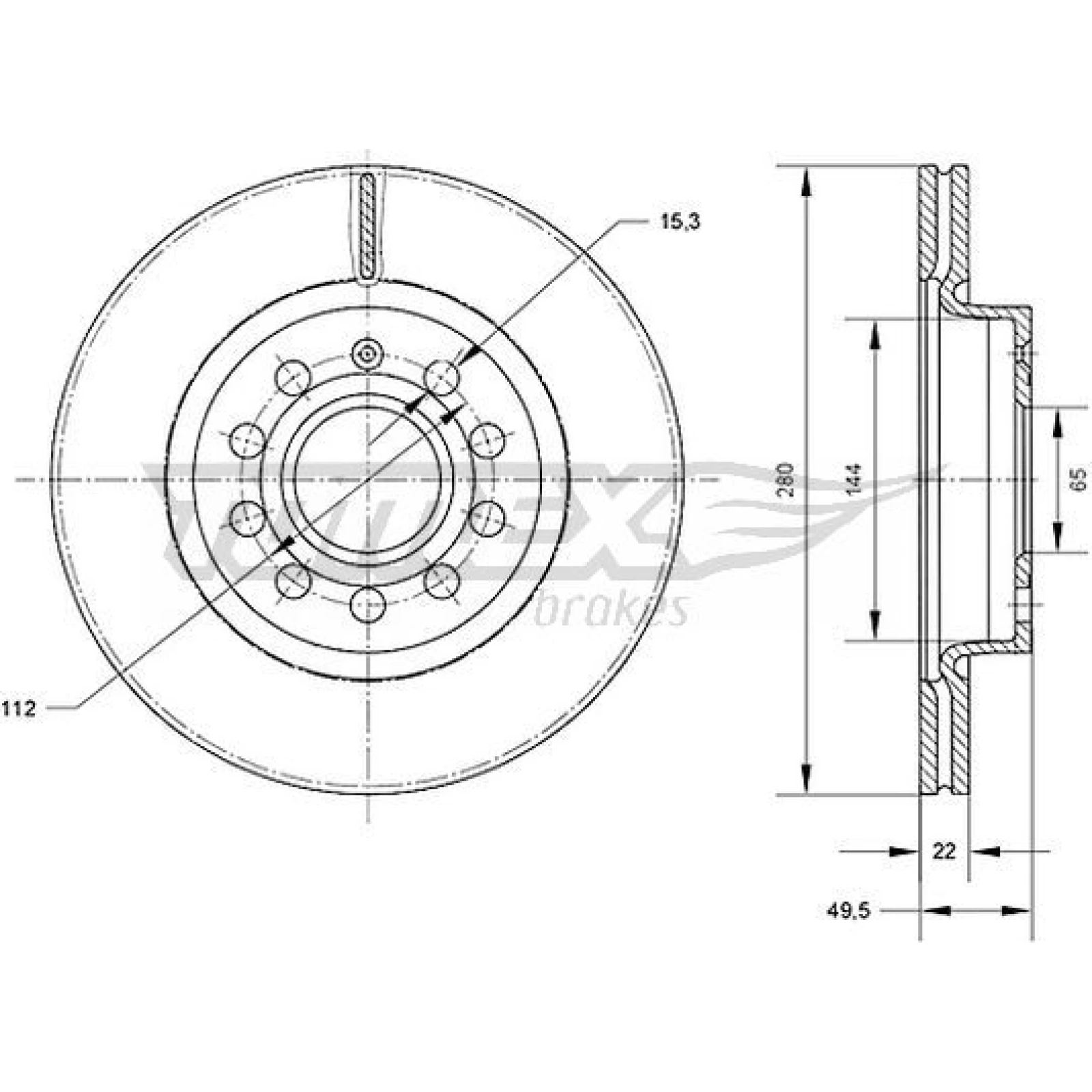 TOMEX brakes Bremsscheibe TX 70-30