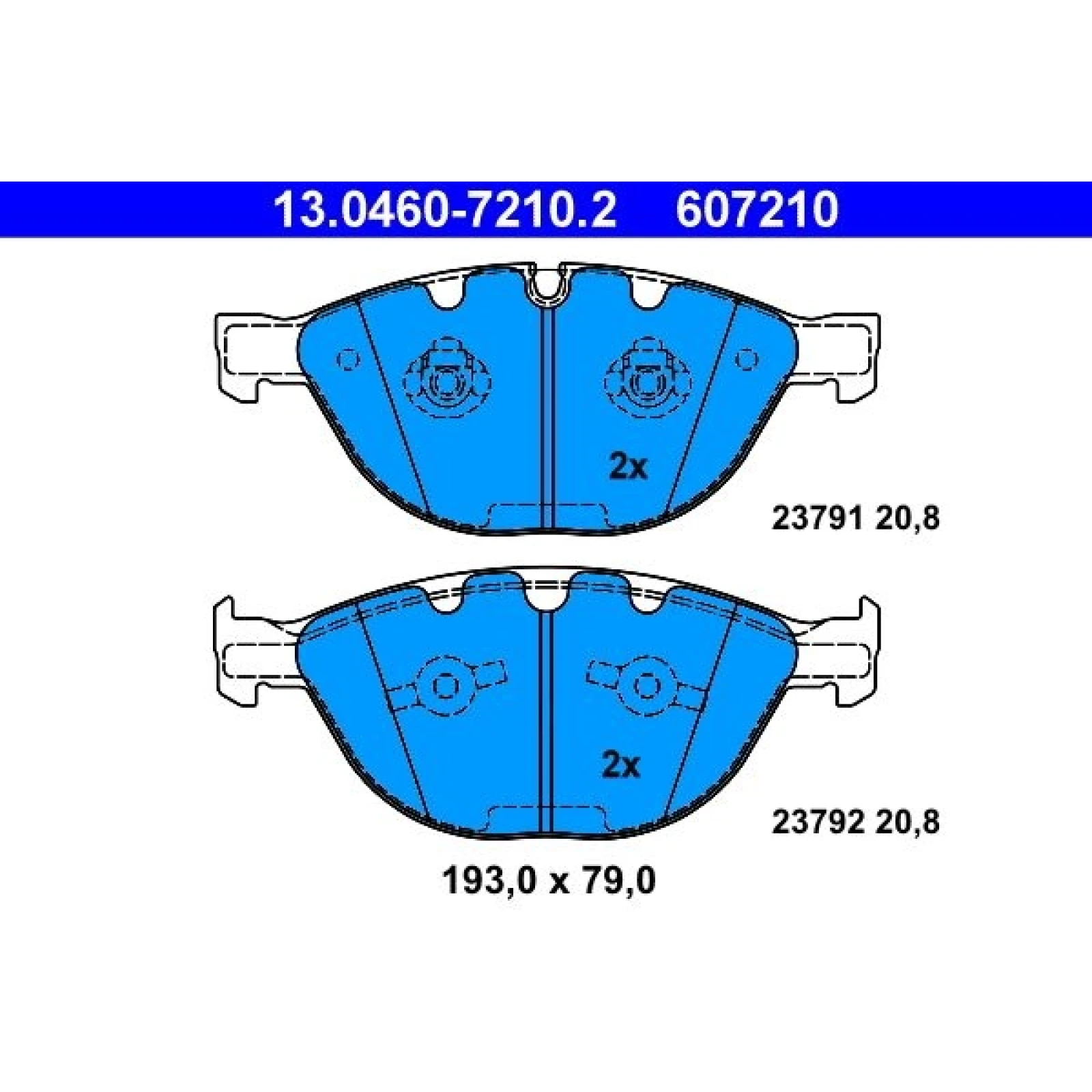 Bremsbelagsatz Bmw P. E60/E61/E65/E63 3,0-6,0 04-10 13.0460-7210.2