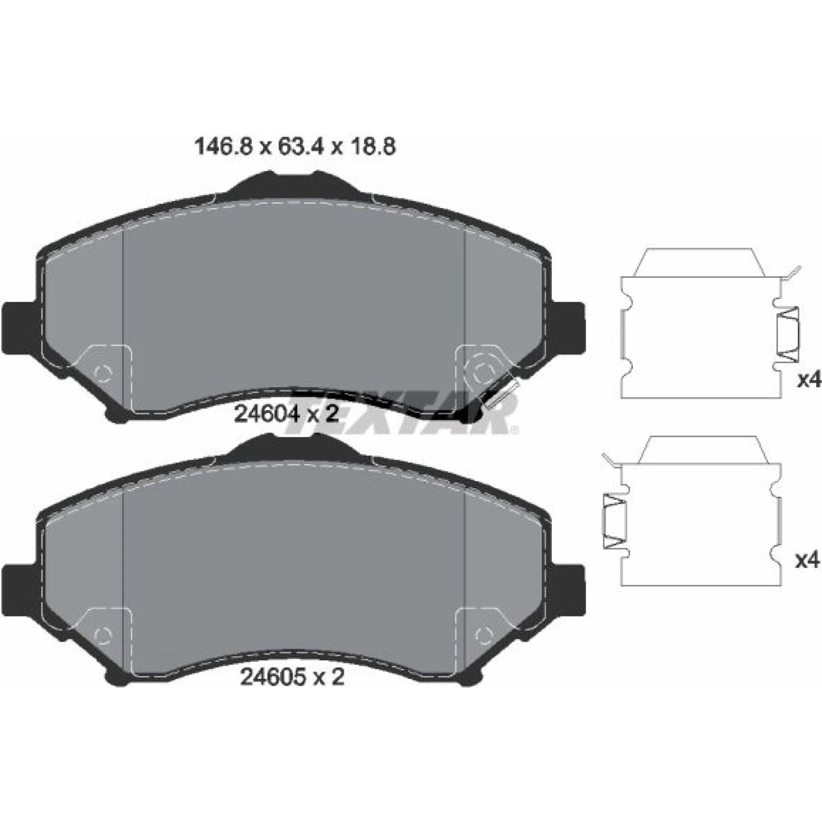 Bremsbelagsatz Chrysler P. Voyage 2460401