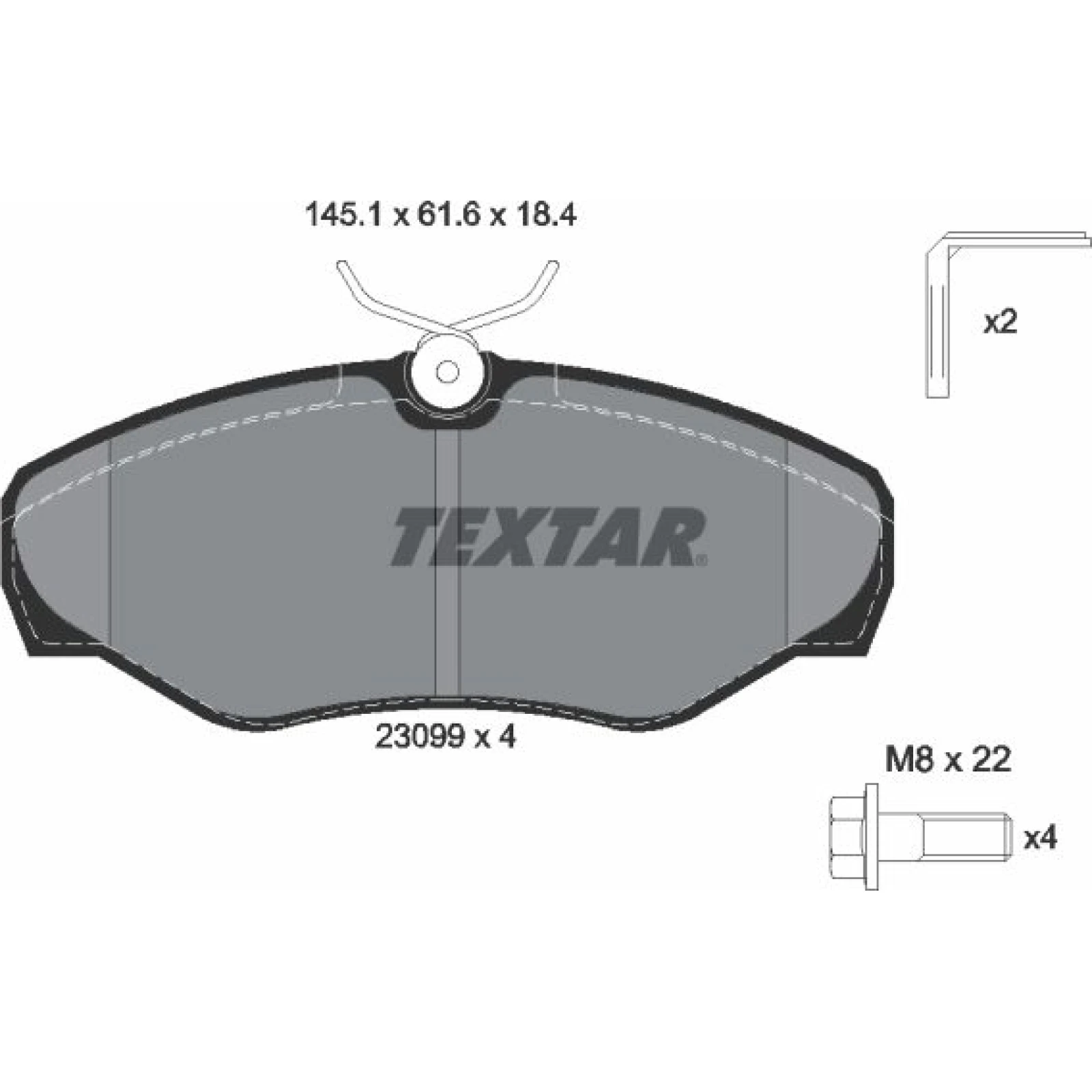 Textar Bremsbelagsatz 2309902 – ohne Verschleißsensor