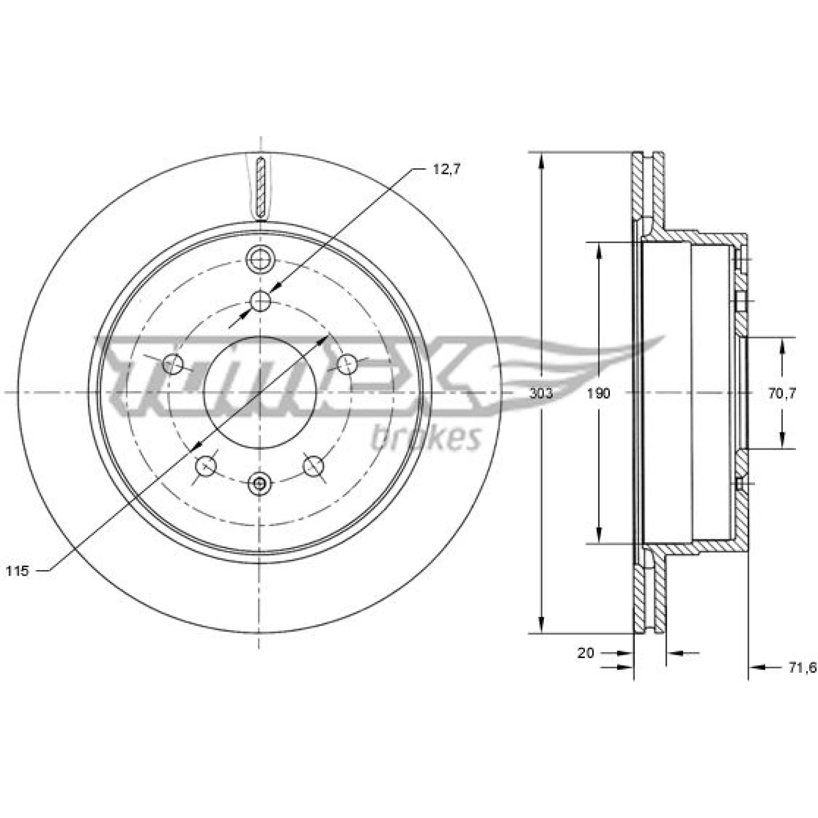 TOMEX brakes Bremsscheibe TX 73-71