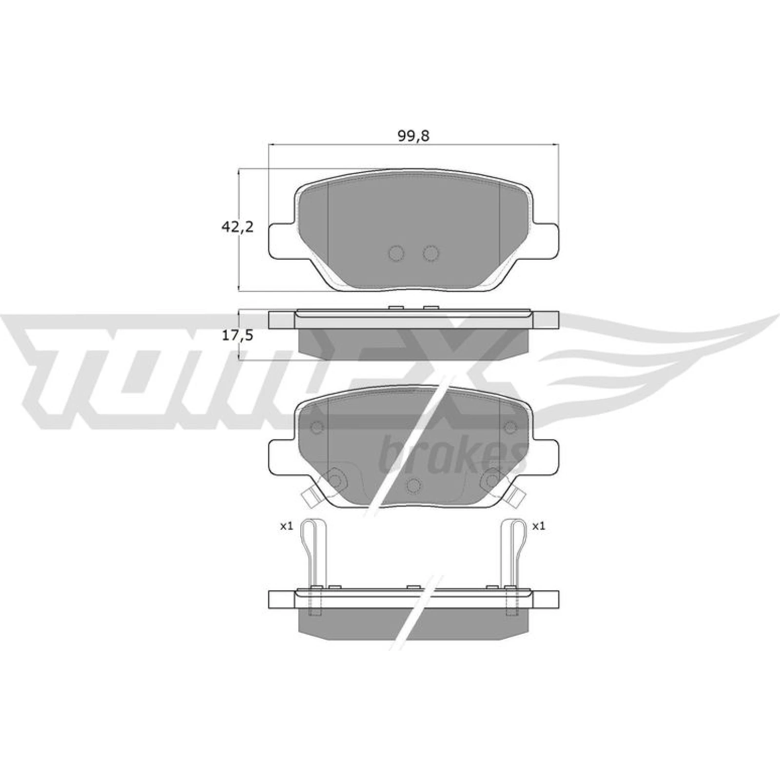 TOMEX brakes Bremsbelagsatz, Scheibenbremse TX 18-20