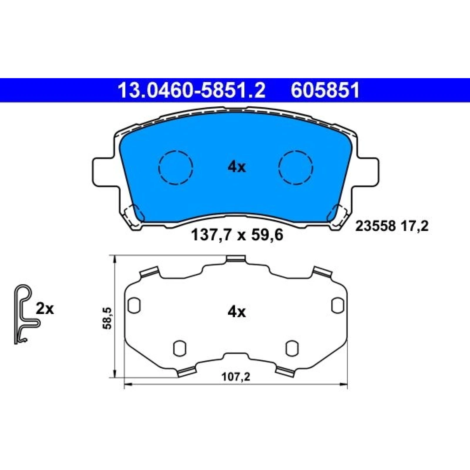Bremsbelagsatz Subaru P. Forester/Impreza/Legacy/Outback 1,6-2,5 94-05 13.0460-5851.2