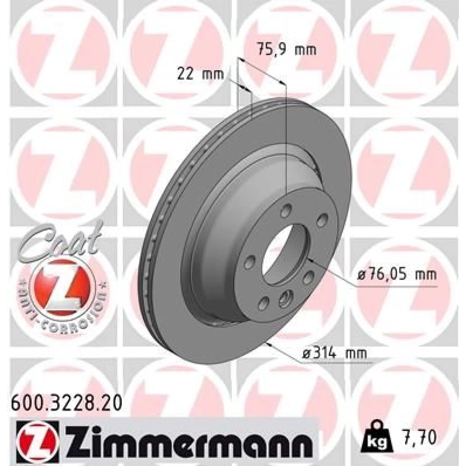 ZIMMERMANN Bremsscheibe 600.3228.20
