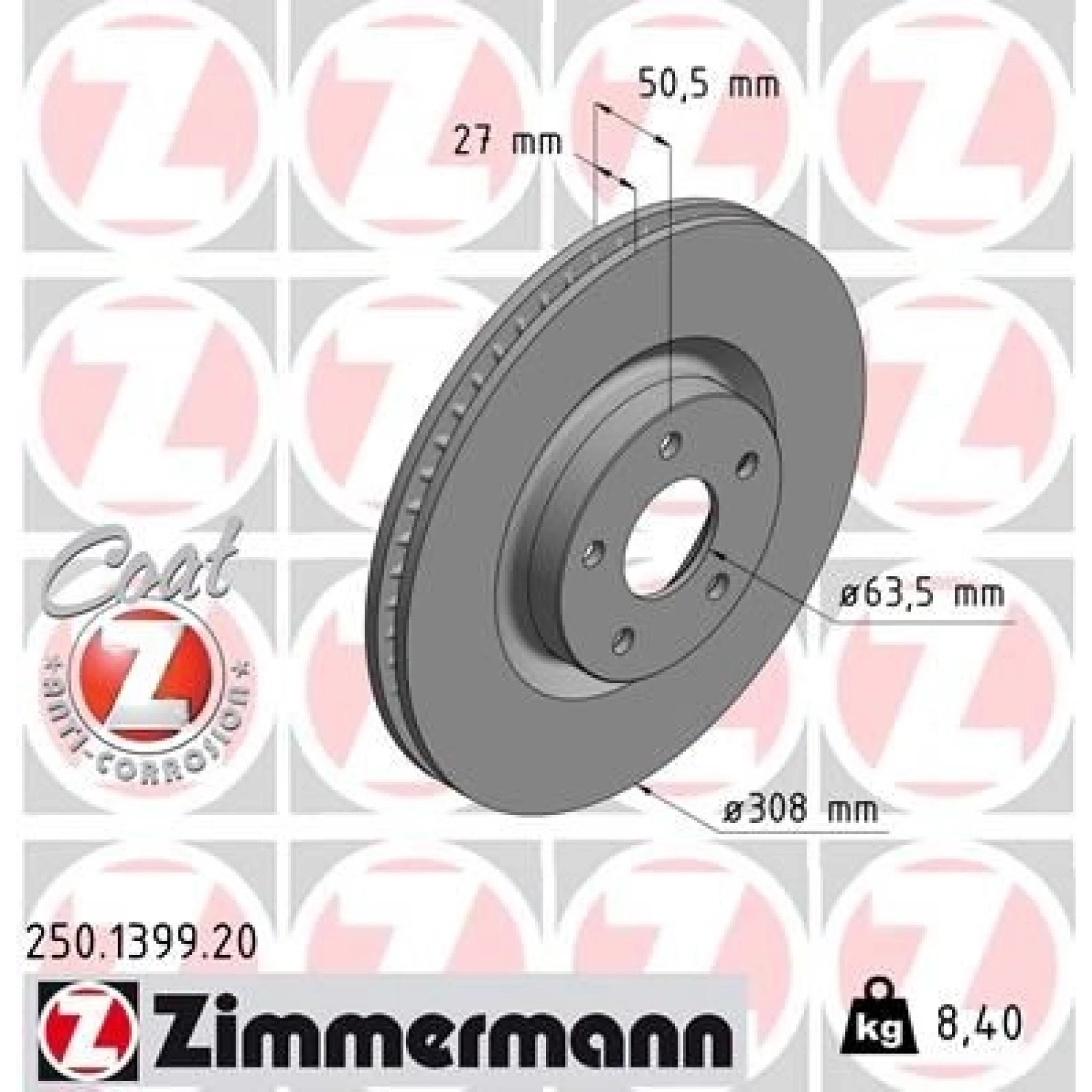 ZIMMERMANN Bremsscheibe 250.1399.20