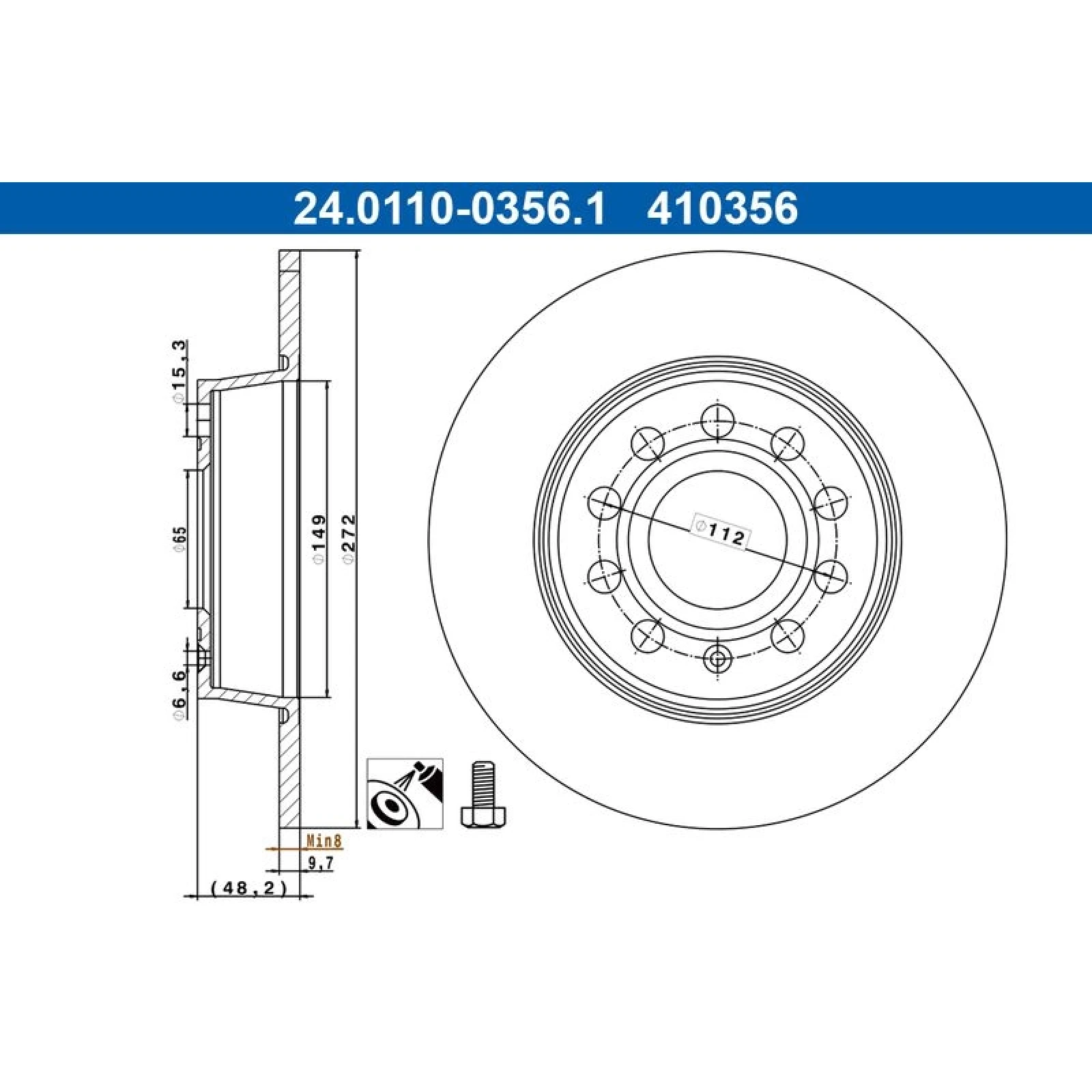 Bremsscheibe Vw T. A3/Golf Vi Vii/Octavia/Caddy/Touran 10- 272Mm 24.0110-0356.1