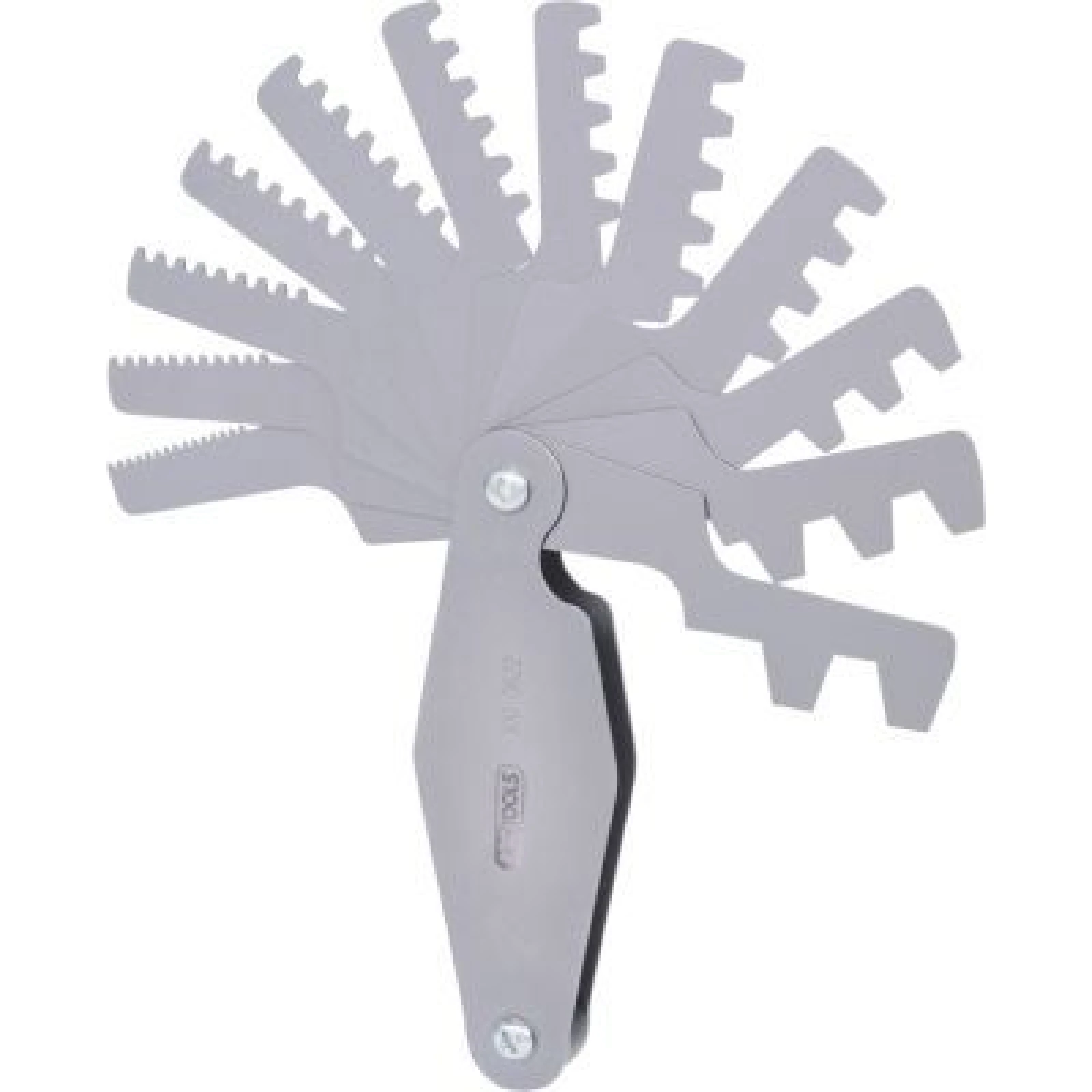 KS TOOLS Trapez-Gewindelehre aus Stahl, für 30°-Gewinde, 2–12 mm 300.0622