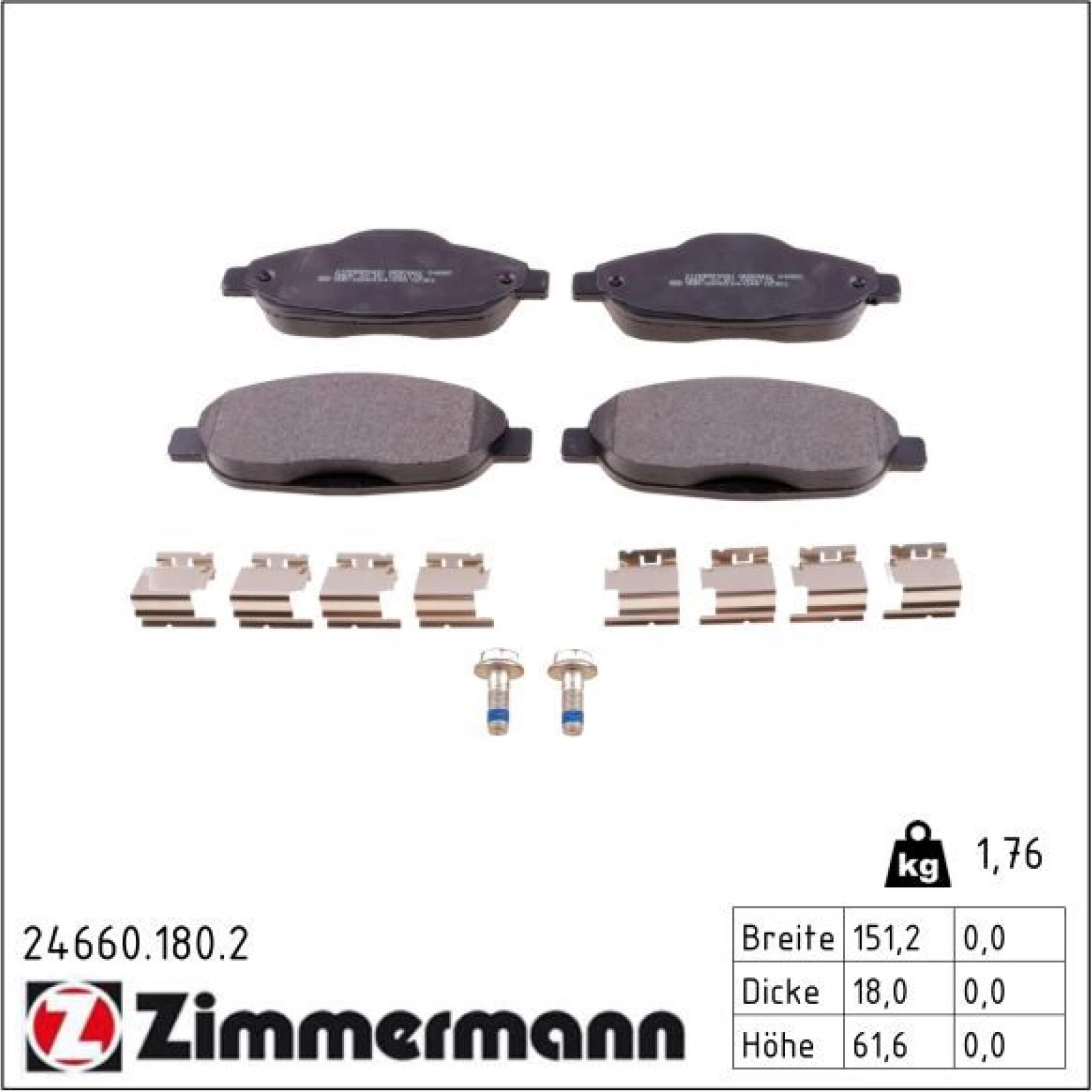 ZIMMERMANN Bremsbeläge 24660.180.2