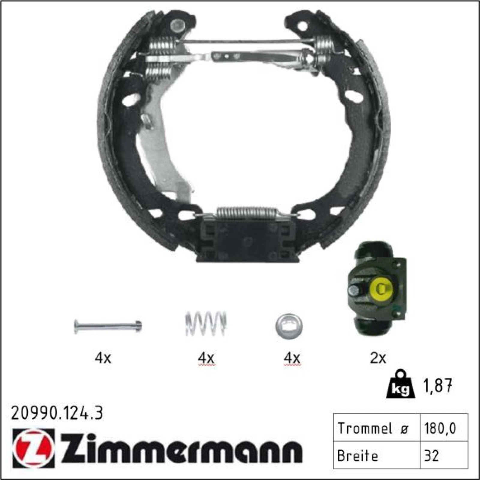 ZIMMERMANN Bremsbacken 20990.124.3