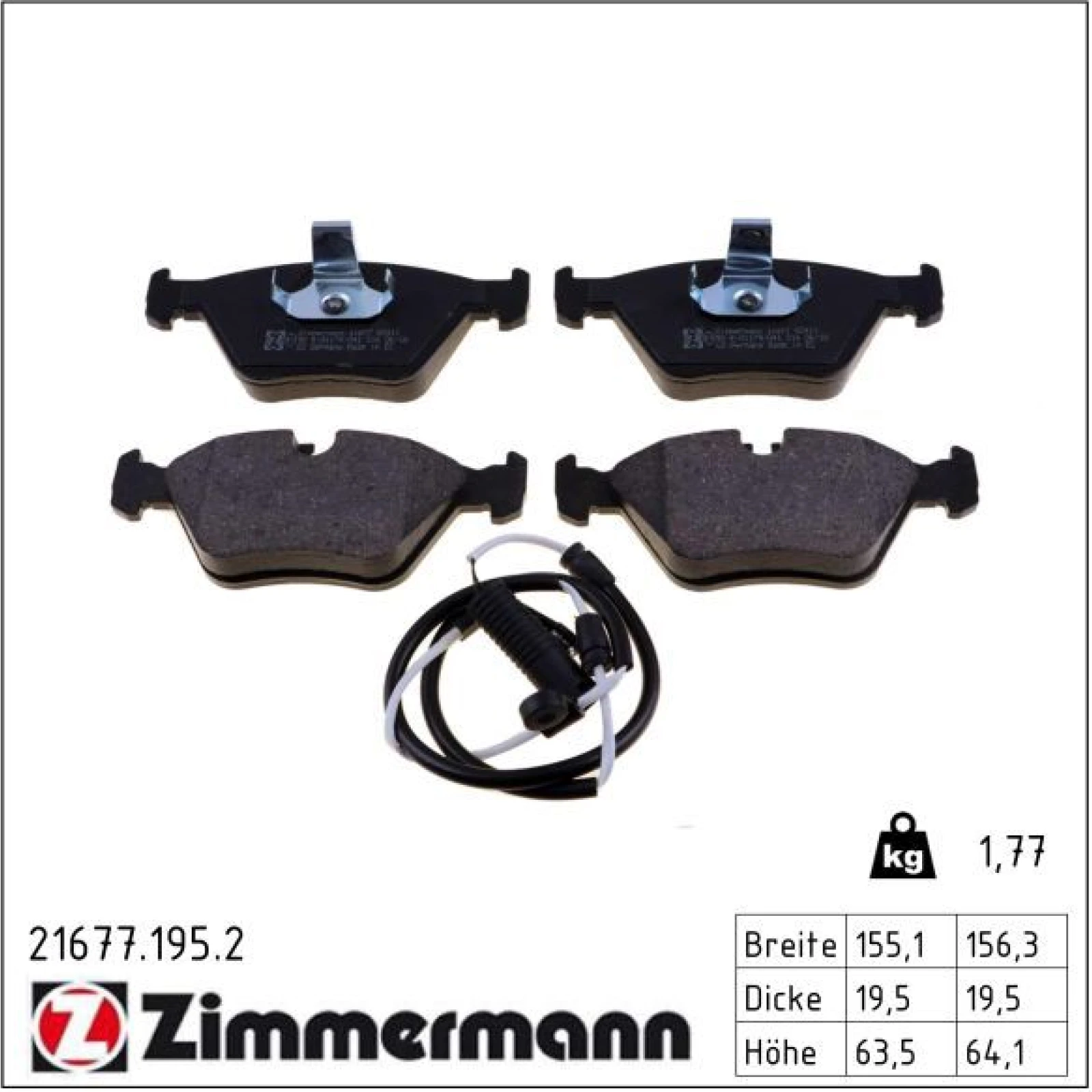 ZIMMERMANN Bremsbeläge 21677.195.2