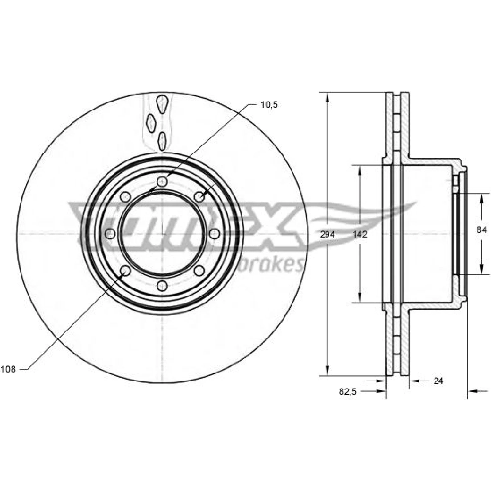 TOMEX brakes Bremsscheibe TX 73-42