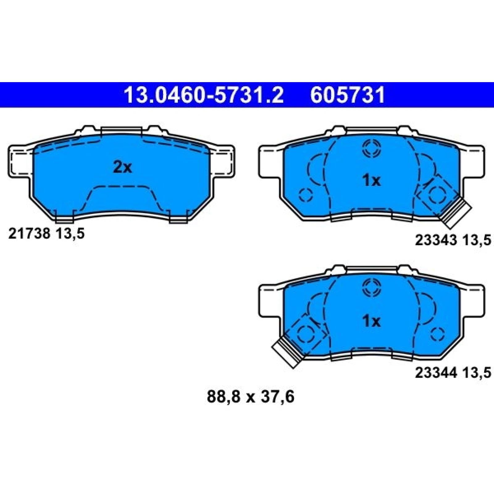 Bremsbelagsatz Honda T. City/Civic/Jazz 95-15 13.0460-5731.2