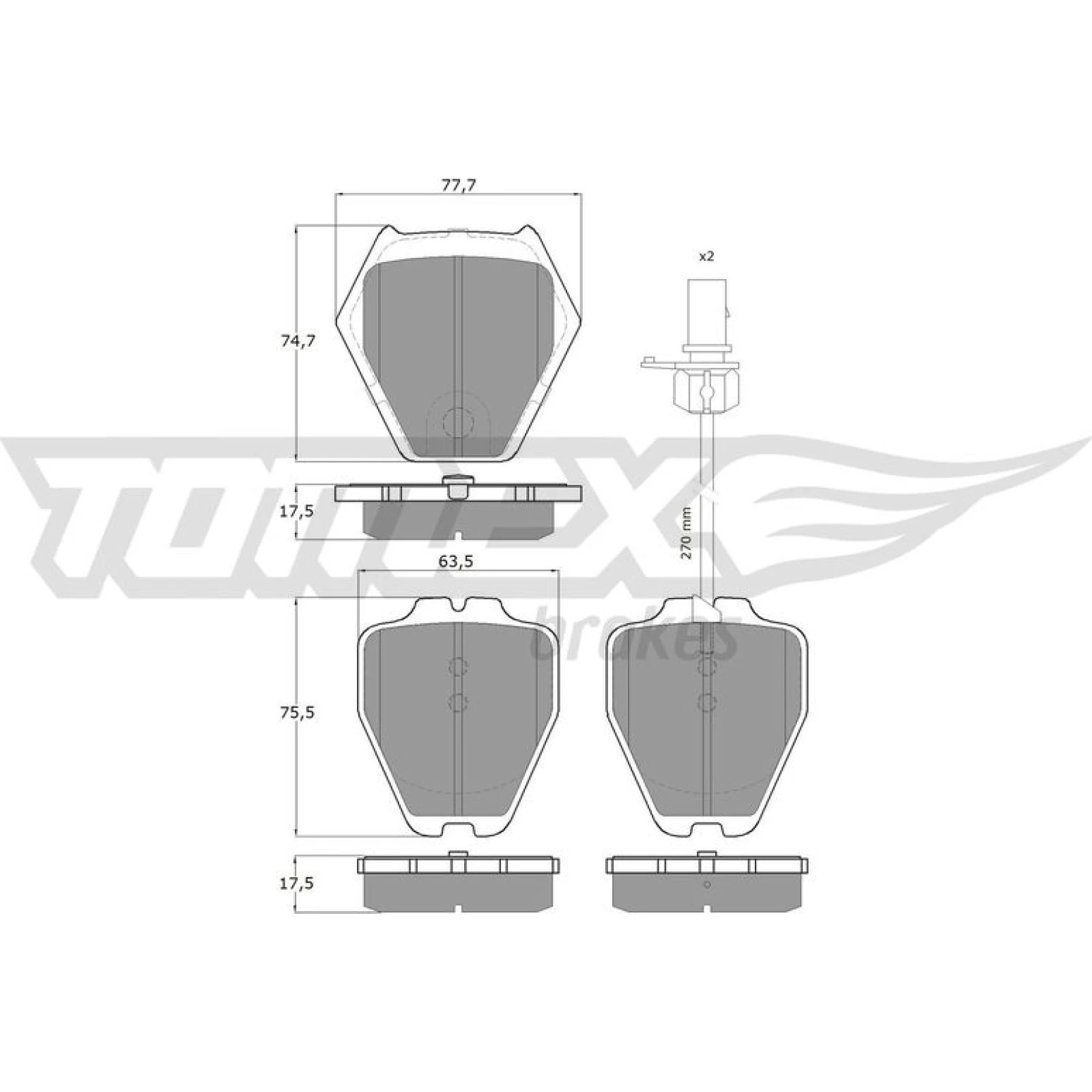 TOMEX brakes Bremsbelagsatz, Scheibenbremse TX 15-12