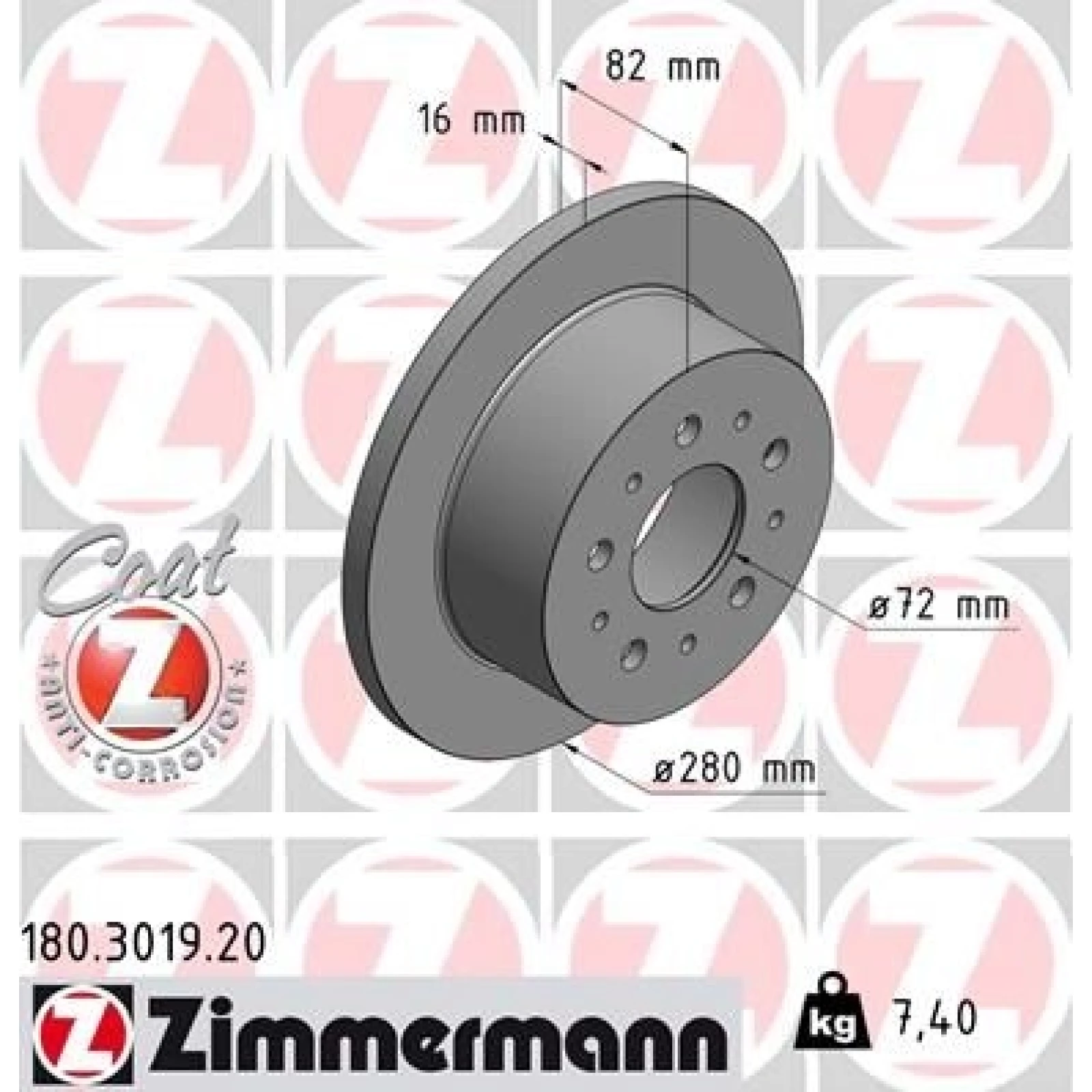 ZIMMERMANN Bremsscheibe 180.3019.20