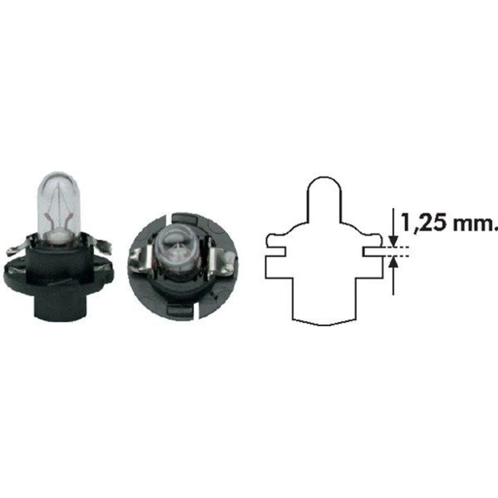 Glšhlampe Bax 12V/1,2W 8,4D Schwarz (Mit Kunststoffkocher) 10Stk 002053000000