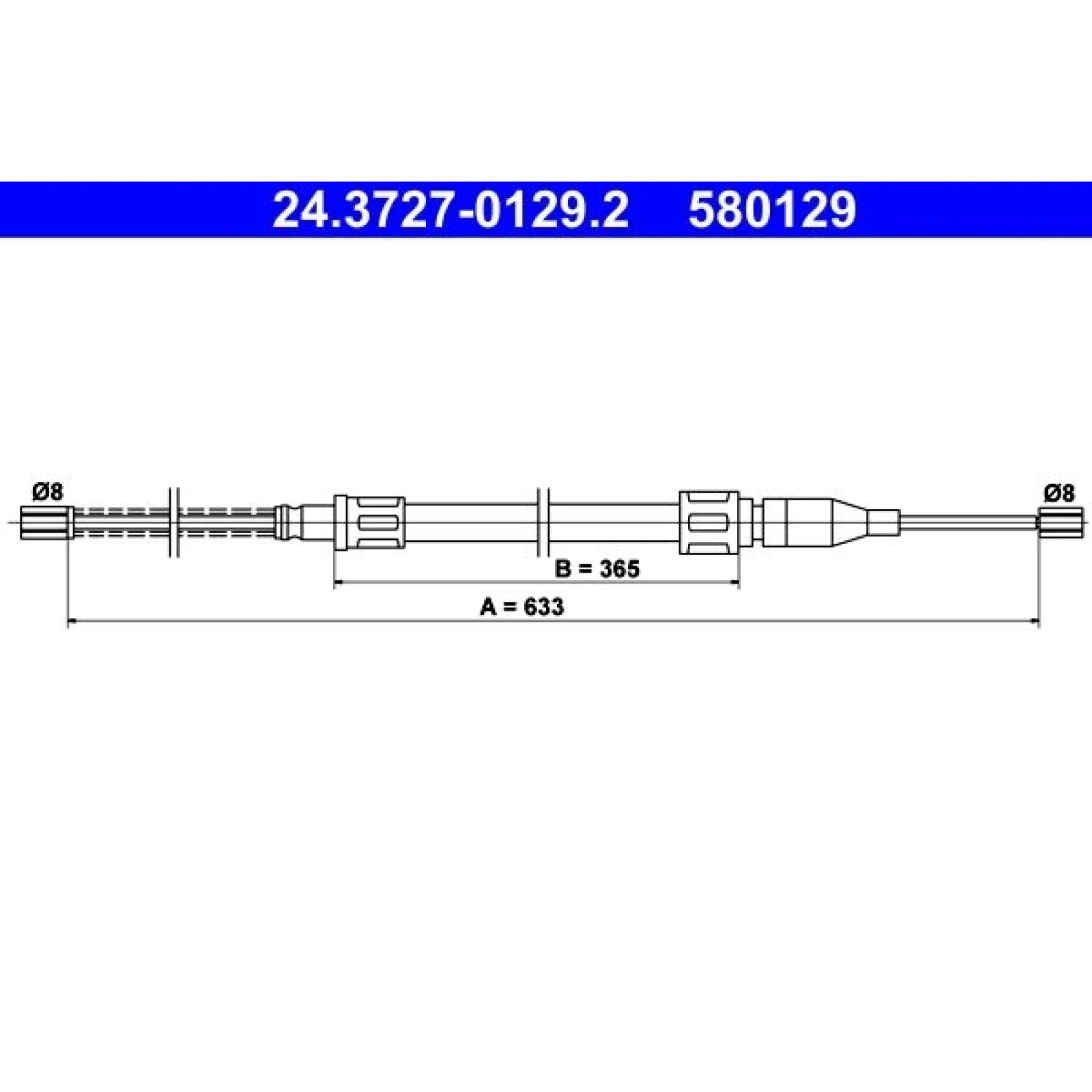 ATE Handbremsseil Seilzug Festellbremse 24.3727-0129.2