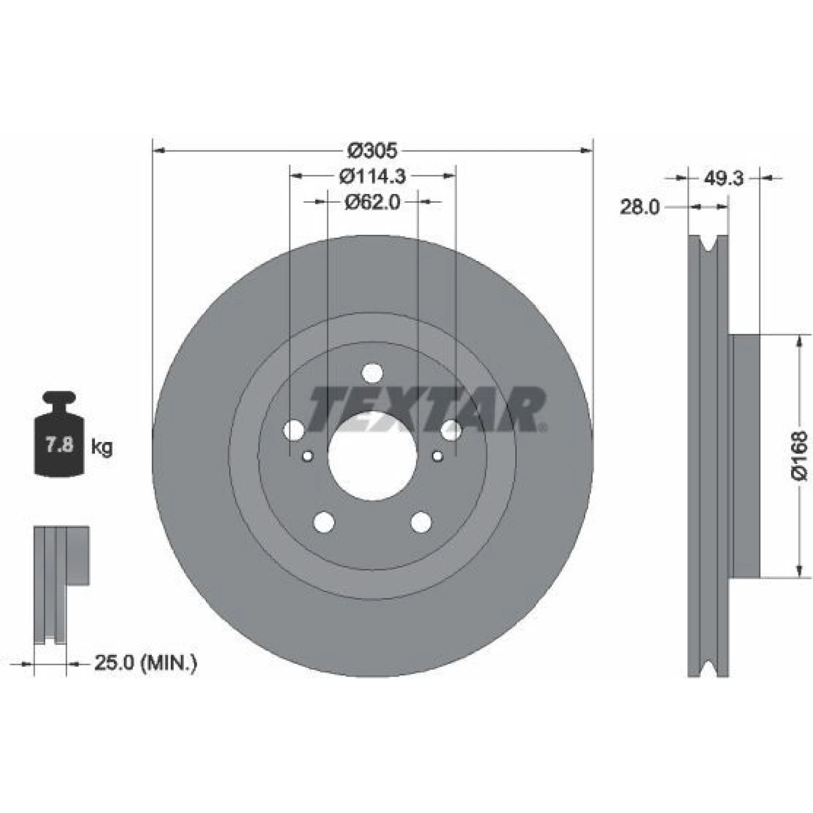 Textar Bremsscheibe 92304305