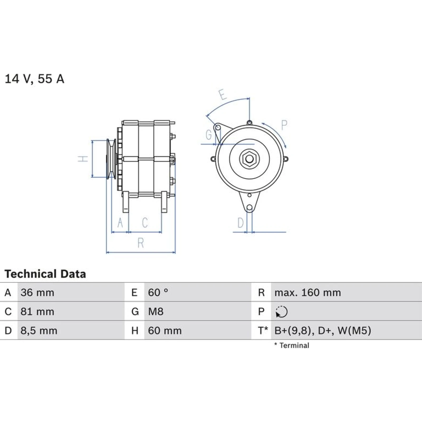 Lichtmaschine 0 986 036 020