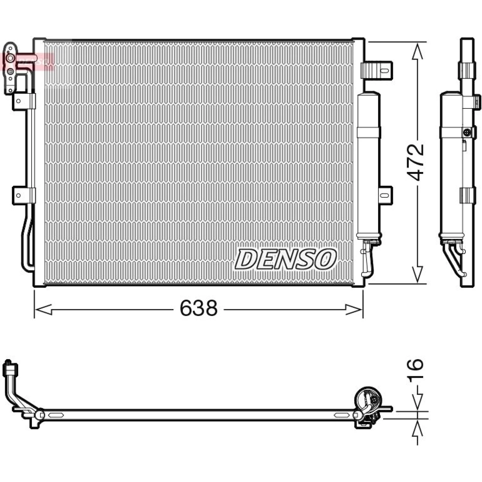 DENSO Kondensator, Klimaanlage DCN14003