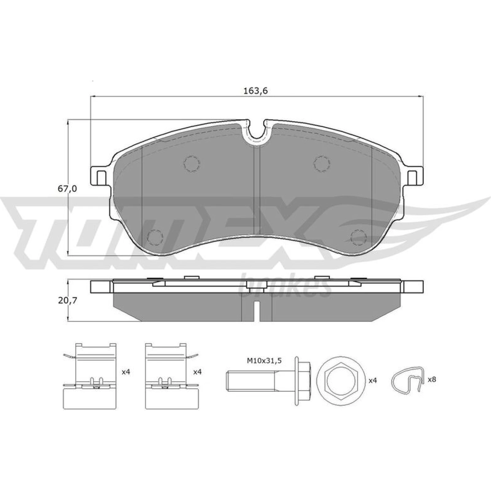 TOMEX brakes Bremsbelagsatz, Scheibenbremse TX 18-58