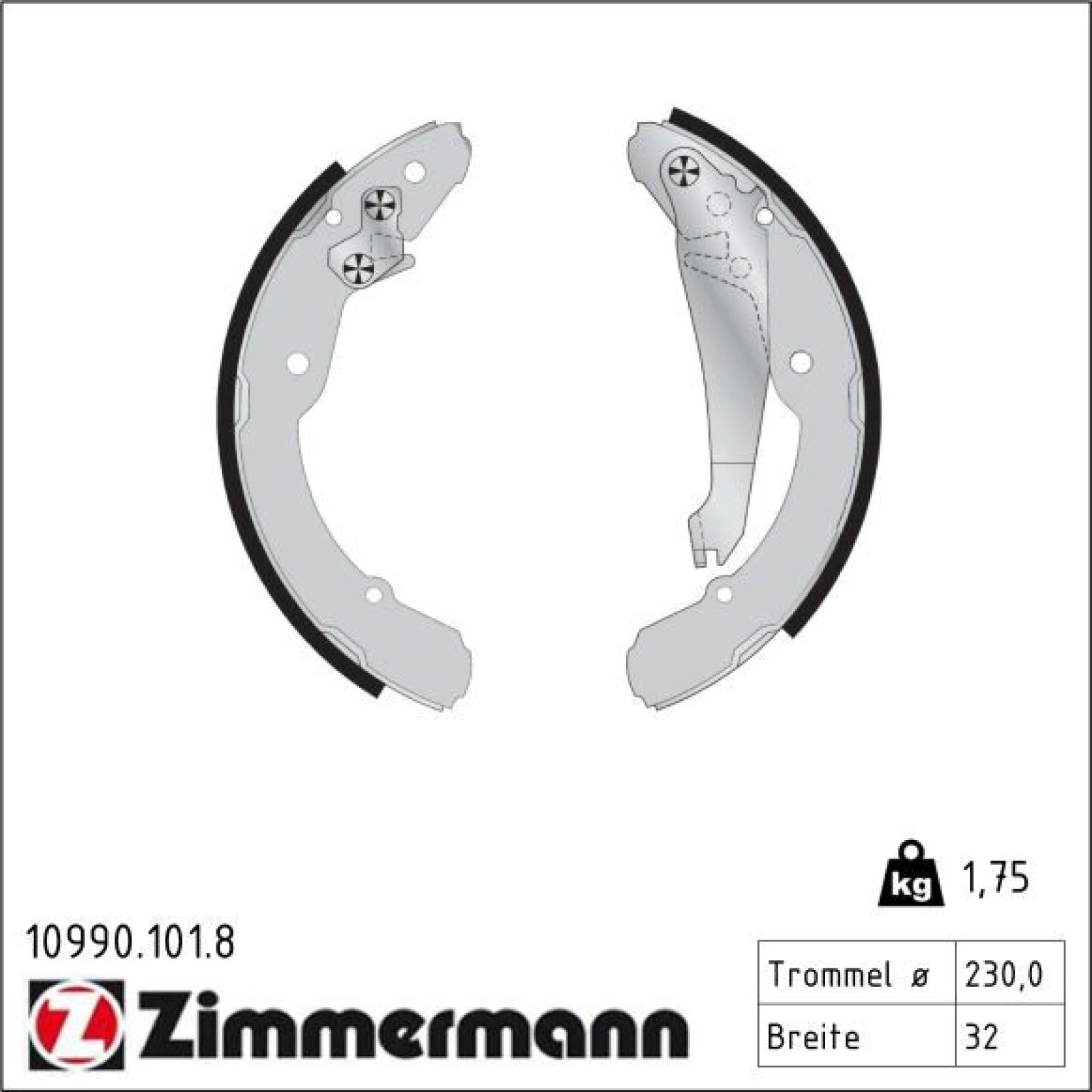ZIMMERMANN Bremsbackensatz 10990.101.8