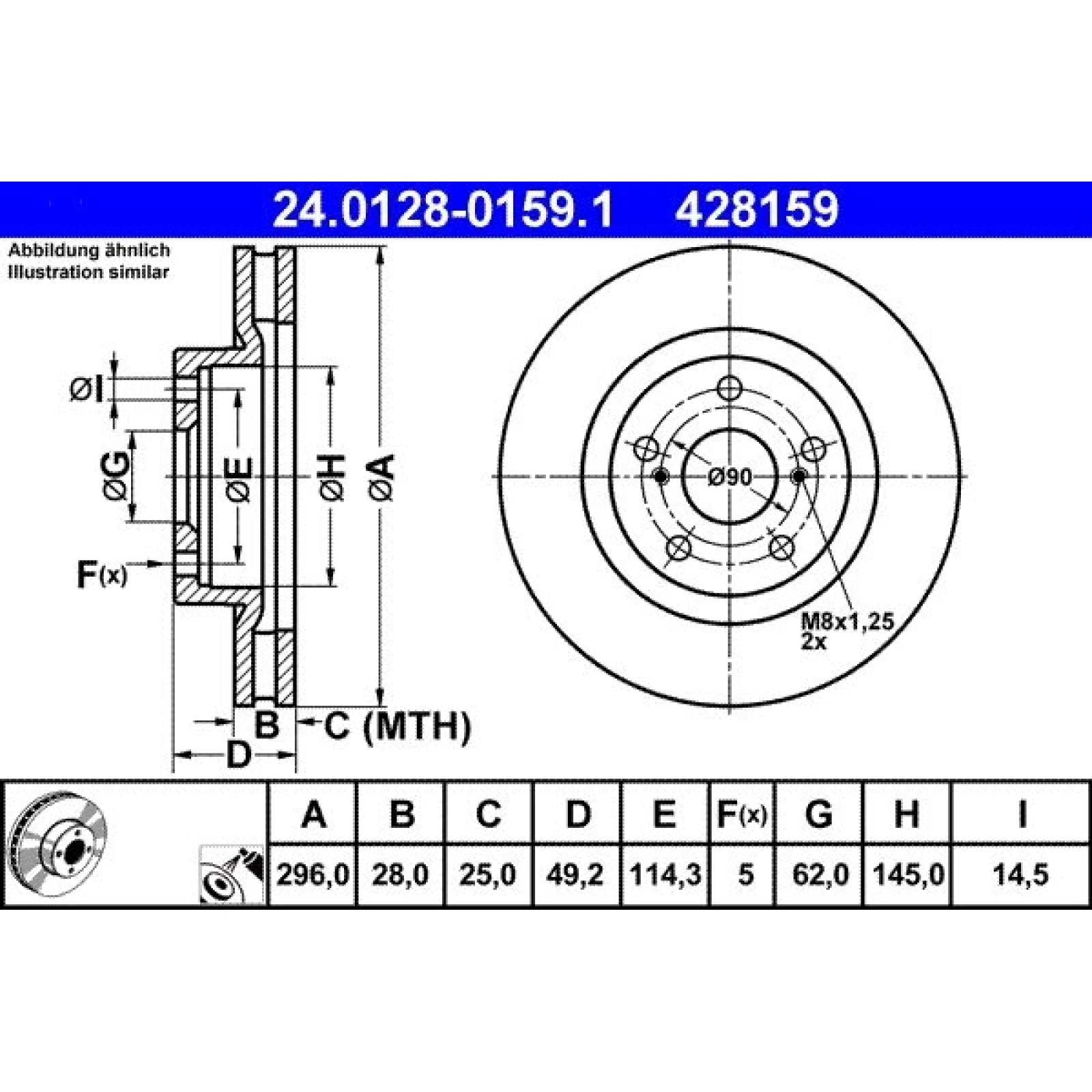 Bremsscheibe Toyota P. Camry/Rav-4 06 24.0128-0159.1