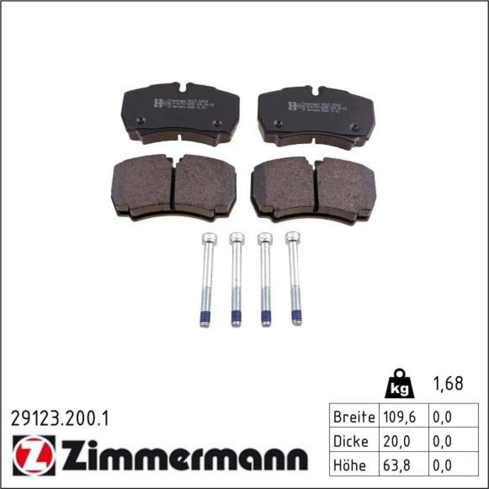 ZIMMERMANN Bremsbeläge 29123.200.1
